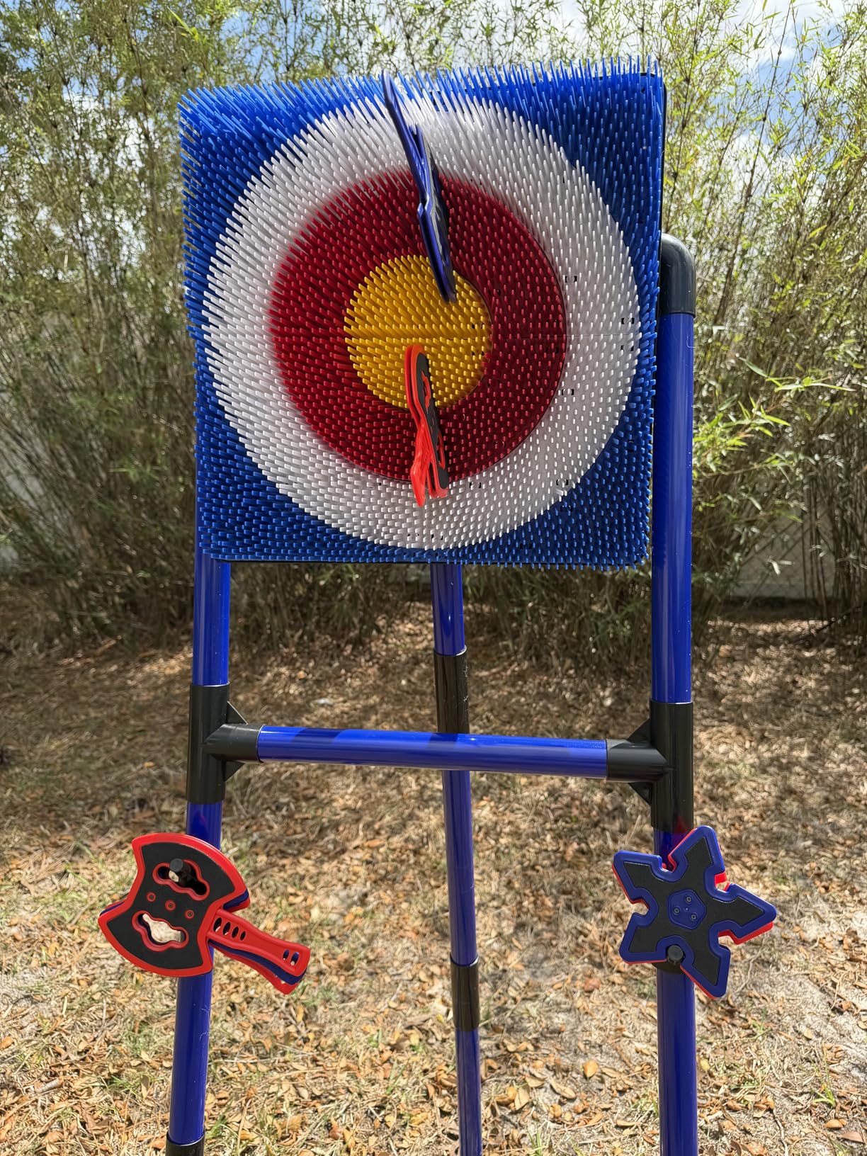 Axe Throwing Game for Backyard, Bristle Target Set with 6 Axes & 6 Darts, Portable Plastic Axe Throwing Game Indoor Outdoor Game for Adults & Kids, Carnival Yard Games customer photo 2
