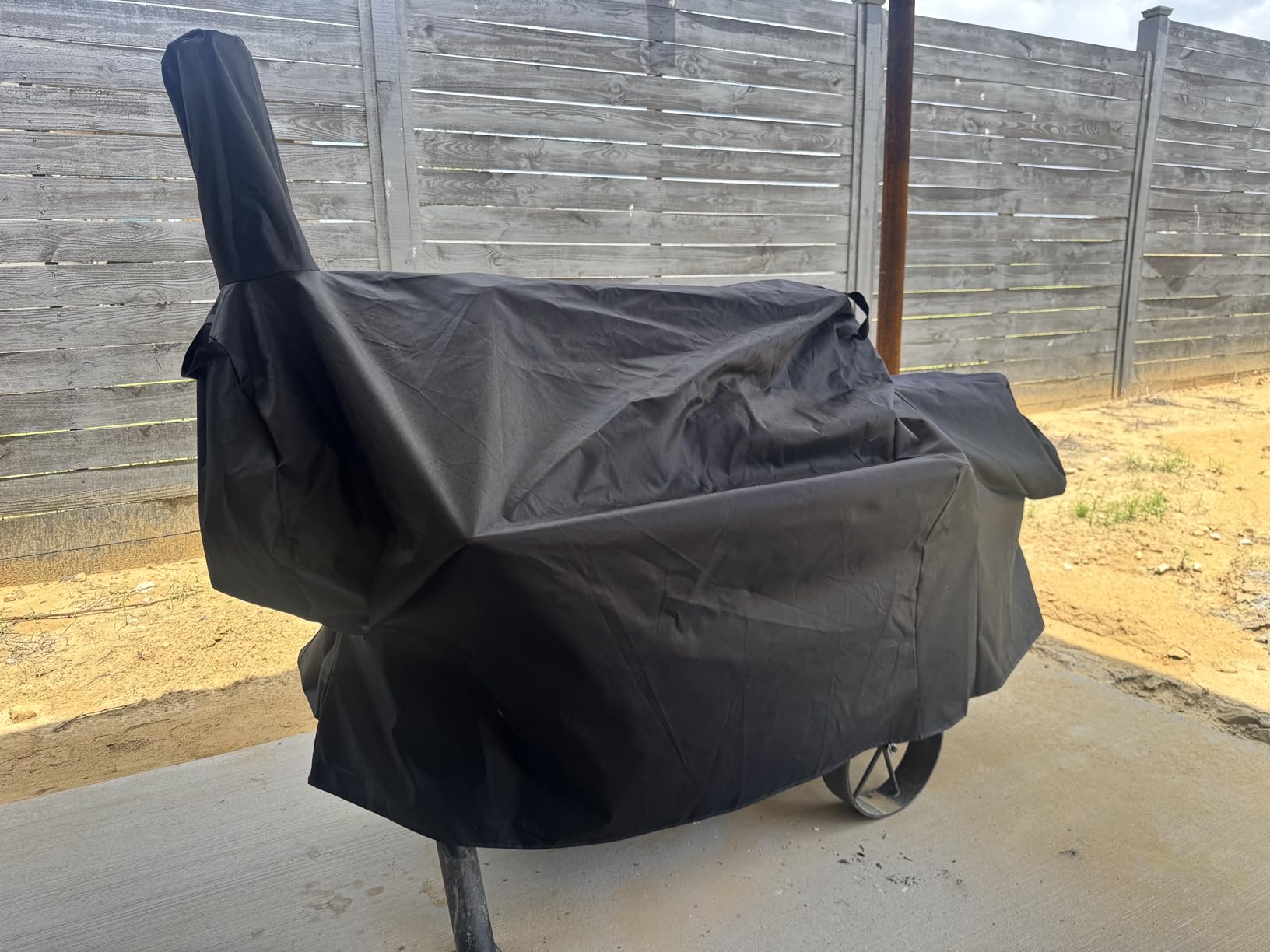 70 inch Grill Cover for Oklahoma Joe's Longhorn Offset Smoker, 600D Heavy Duty Waterproof UV Resistant Offset Smoker Cover for Oklahoma Joe's 13201747-50, Outdoor BBQ Accessory customer photo 2