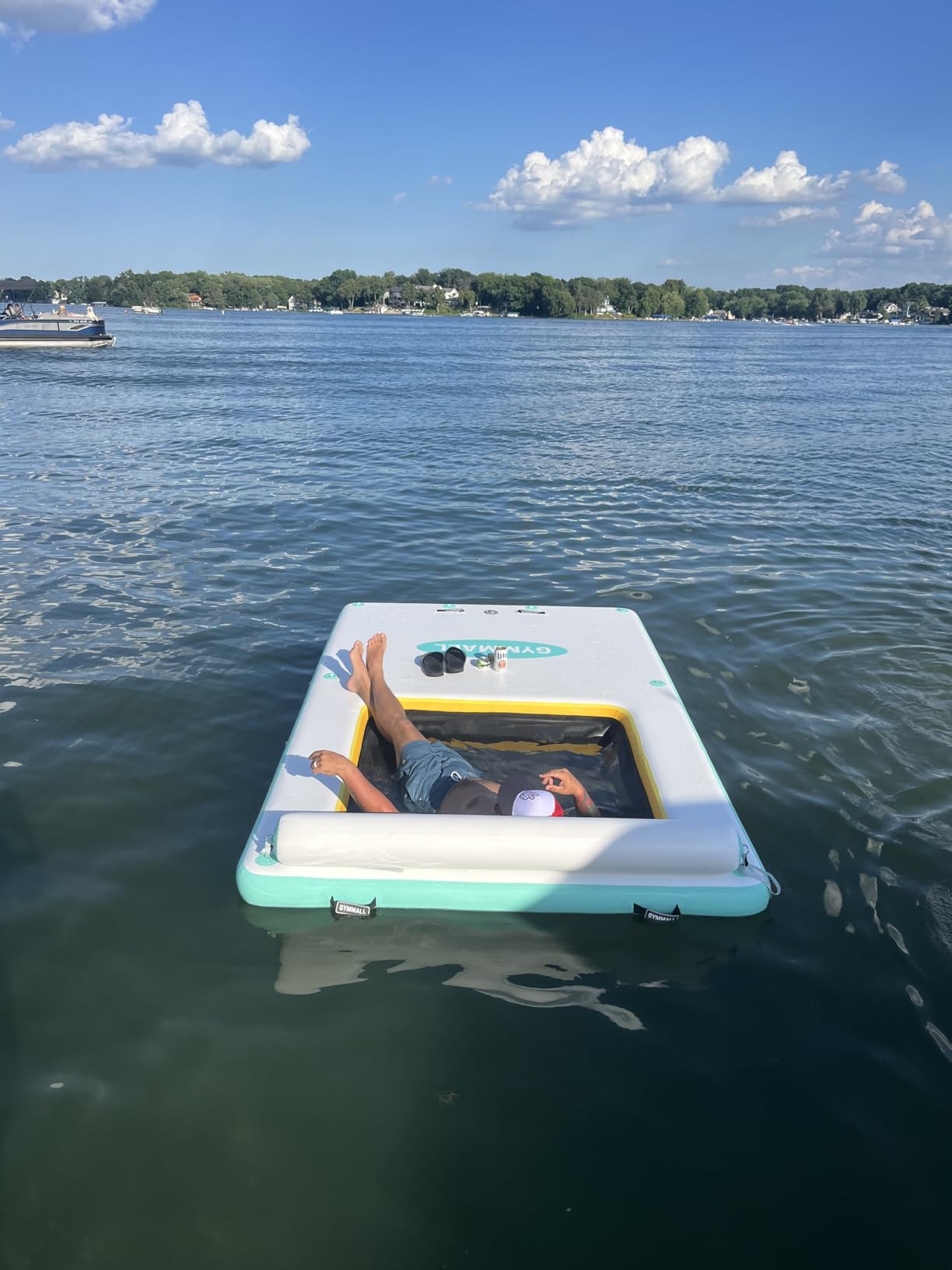 Inflatable Floating Dock, Inflatable Dock Floating Platform with Mesh, Non-Slip EVA Platform and Rope Ladder, Inflatable Water Floating Dock Island Raft for Boats, Pool, Lake, Beach, Ocean customer photo 2