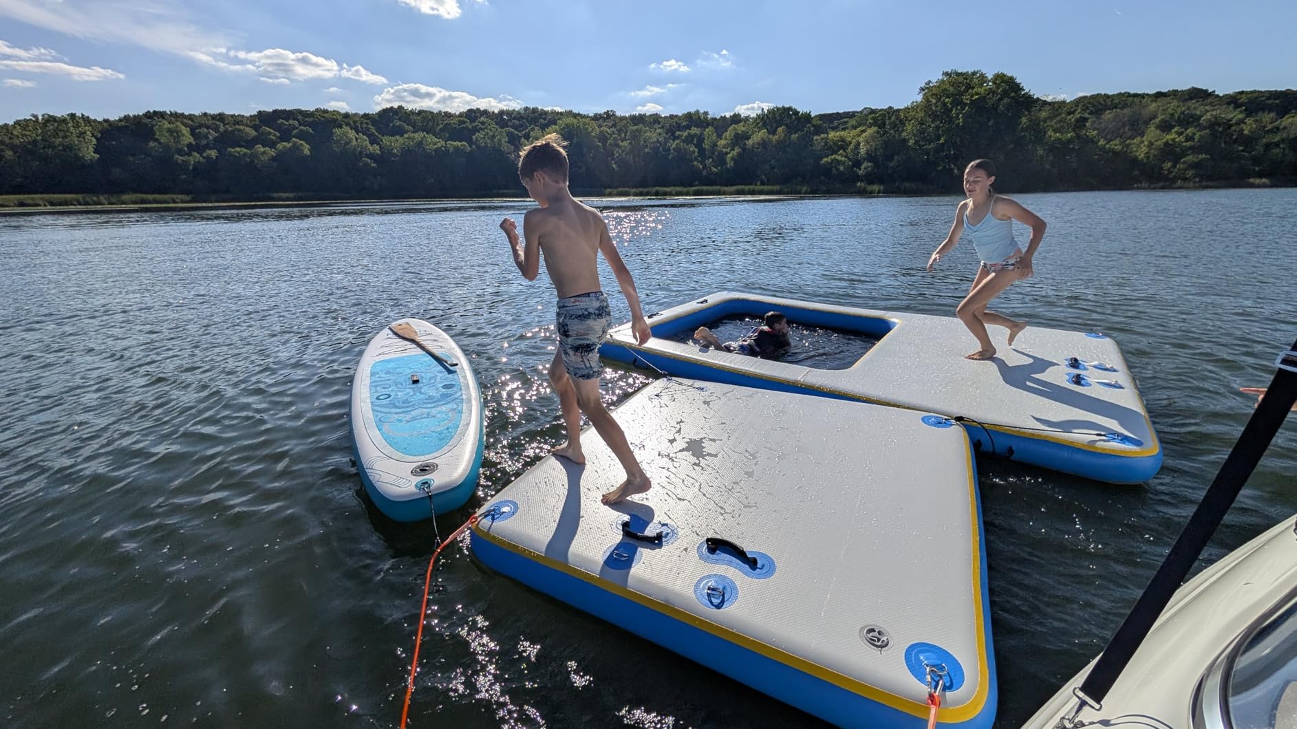 SPECRAFT Inflatable Floating Dock, Non-Slip 6/7/8/10/12 FT Air Dock Platform Floating Island Raft with Rope Ladder for Pool Lake Beach Ocean customer photo 1
