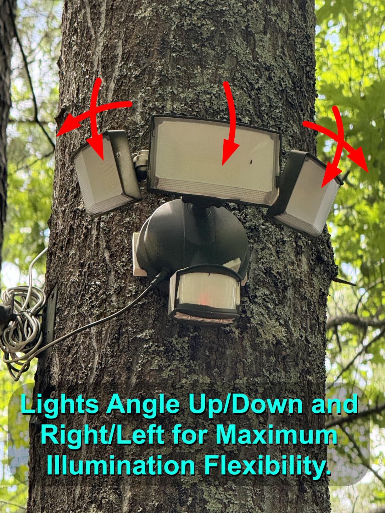 LUTEC 3000LM Solar LED Security Lights Motion Sensor Light Outdoor, 5000K Dimmable, IP65 Waterproof, 3 Adjustable Heads, Separate Solar Panel with 3 Modes Solar Flood Lights for Yard, Garage customer photo 1