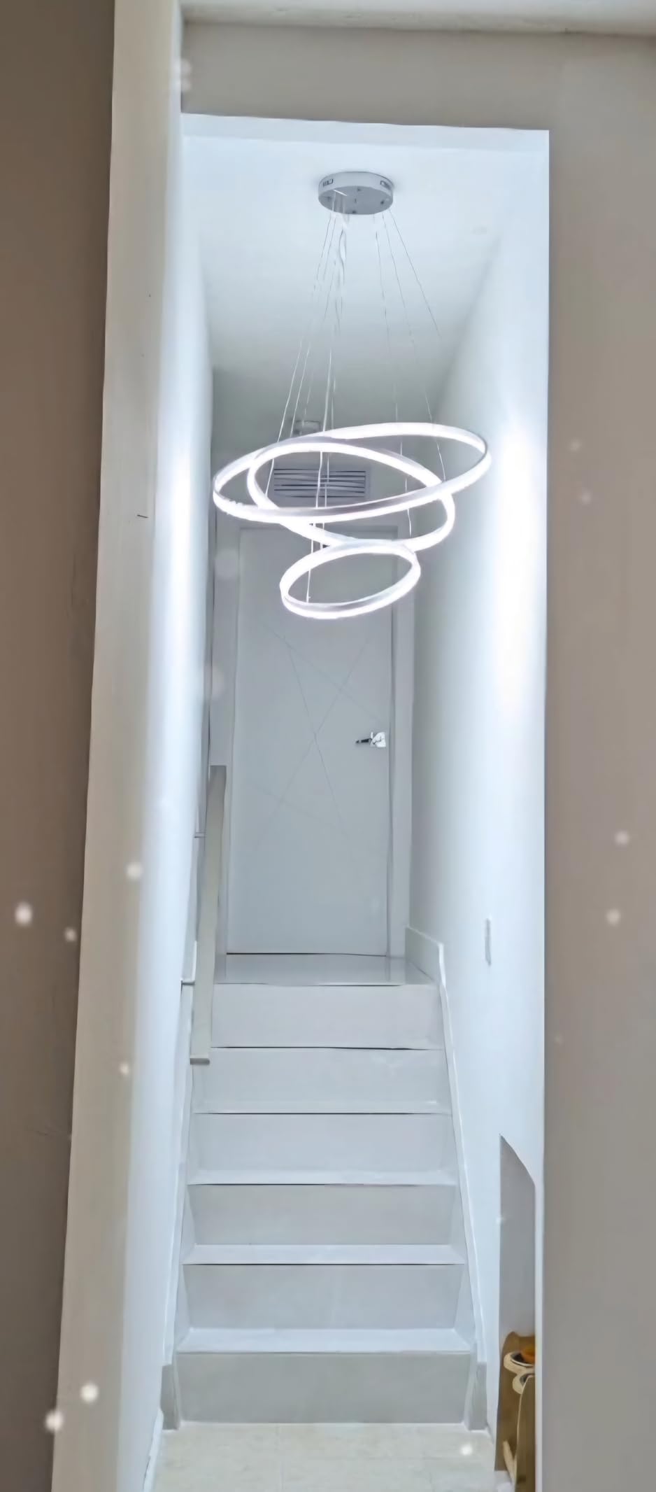 Modern Black Led Chandelier 2 Rings Dimmable LED Chandeliers with Remote Control Light Fixture for Kitchen Island Height Adjustable Chandelier Led Pendant Light for Living Room Dining Room customer photo 2