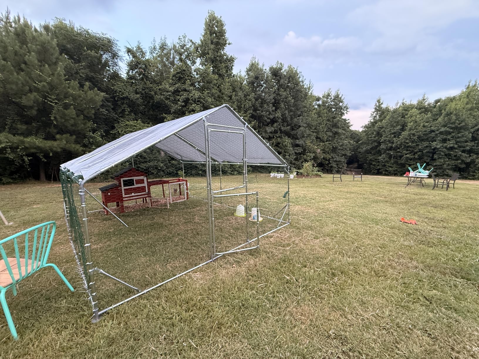 Large Chicken Coop,Metal Chicken Run for Yard with Feeding Door, 13x10x6.6FT Walk-in Chicken Pen for 10-20 Chickens,Outdoor Poultry Cage with Anti-UV Cover,Rabbit Duck House customer photo 2