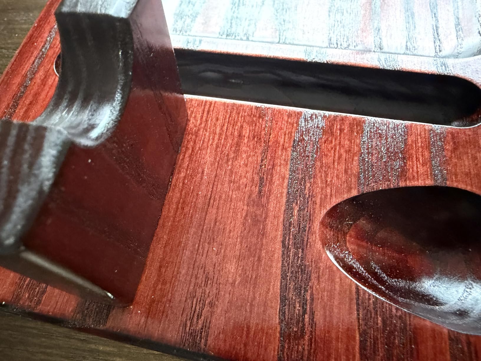 Wooden Tobacco Pipe Stand with Tobacco Mixing Tray and Tamper Slot, Single Pipe Holder customer photo 2