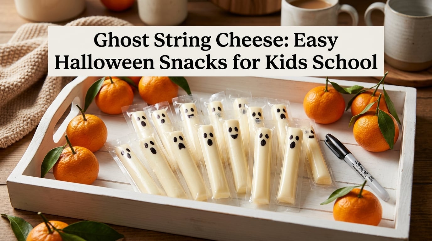 Ghost String Cheese: Easy Halloween Snacks for Kids School