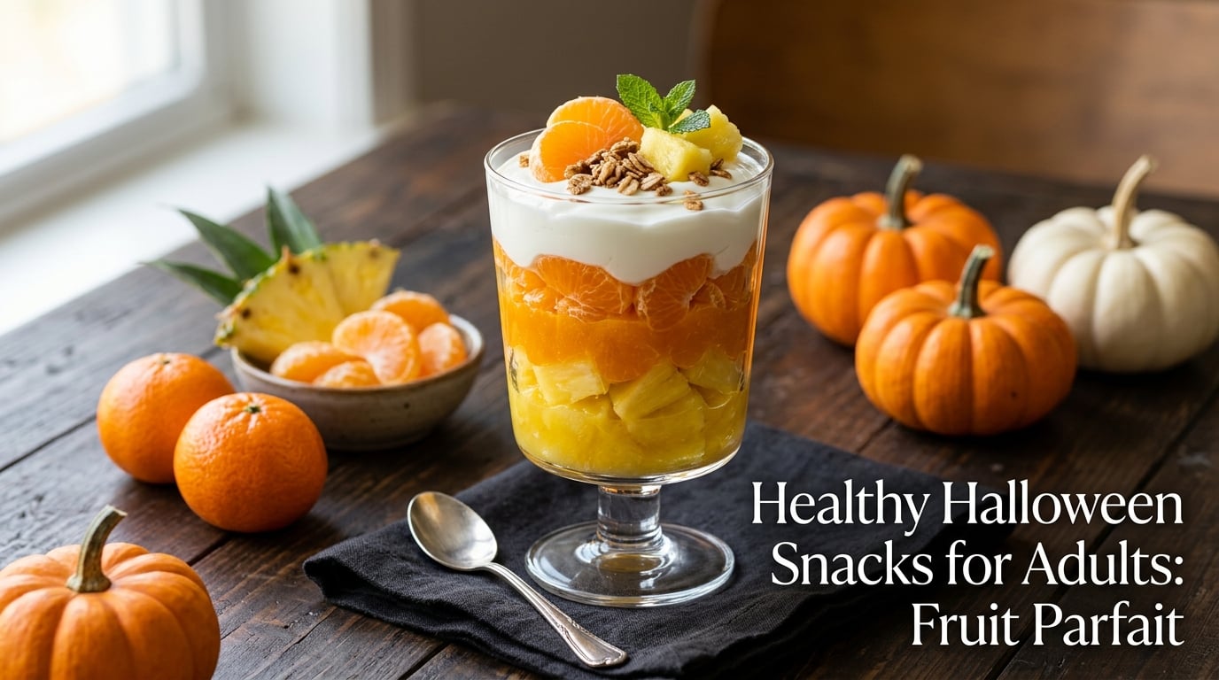 Healthy Halloween Snacks for Adults: Fruit Parfait