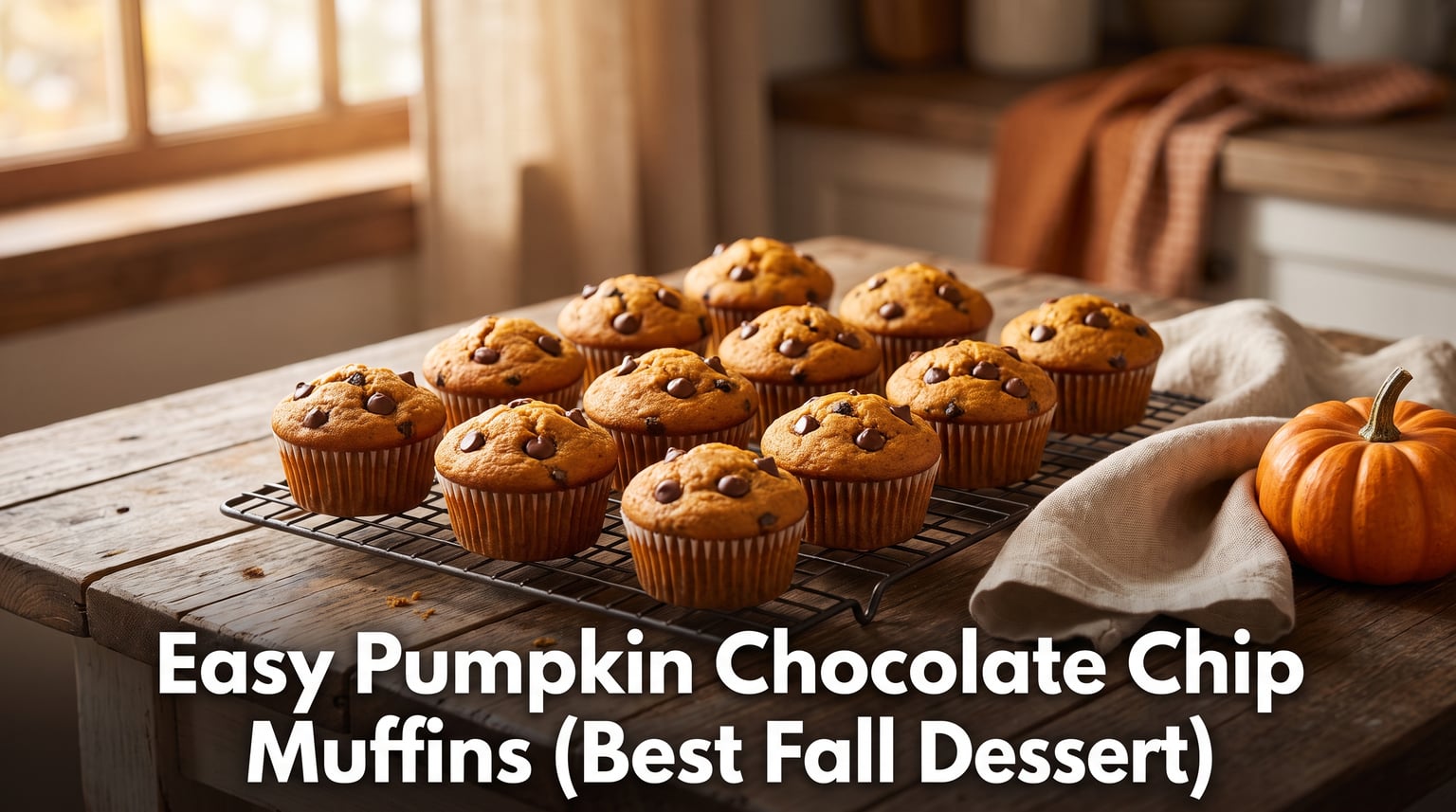 Easy Pumpkin Chocolate Chip Muffins (Best Fall Dessert)