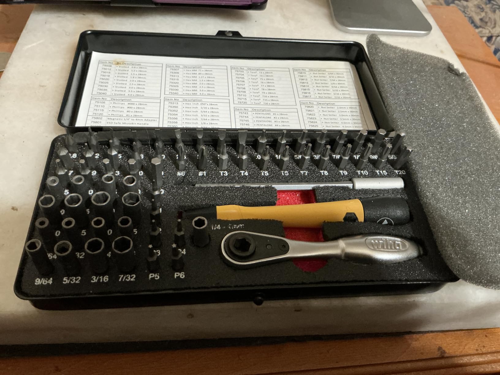 Wiha 75965 ESD Safe Master Technician Ratchet and MicroBits Set, 65 Piece customer photo 2