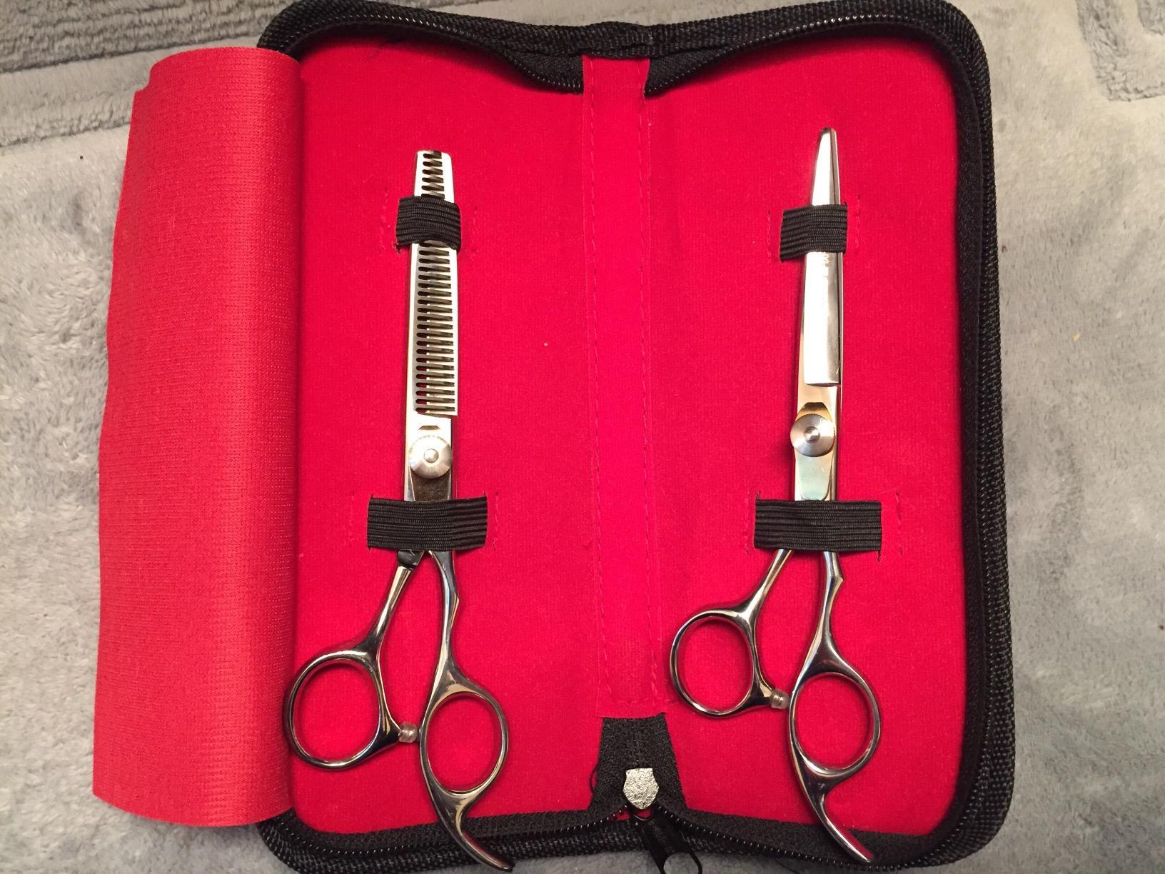 Equinox Professional Razor Edge Series Hair Cutting Scissors Set - Barber Hair Cutting & Thinning Shears/Texturizing Scissors Set - 6.5 Inches Hair Cutting Scissors Kit for Men/Women/Kids/Salon & Home customer photo 2
