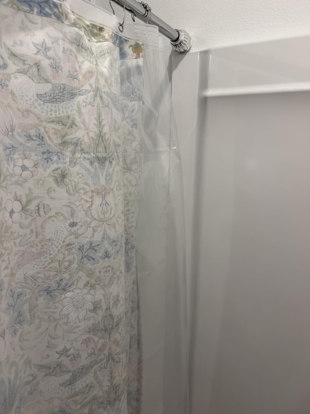 LiBa Shower Curtain PEVA 8G, 72x72 Inch Waterproof Clear customer photo 1