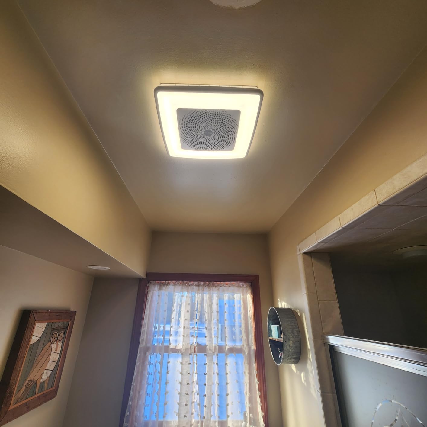 Broan-NuTone ChromaComfort Bathroom Exhaust Fan with Bluetooth Speaker, Powerful 110CFM/1.5 Sones, 24-color LED Light, SPK110RGBL, Wall Switch customer photo 2