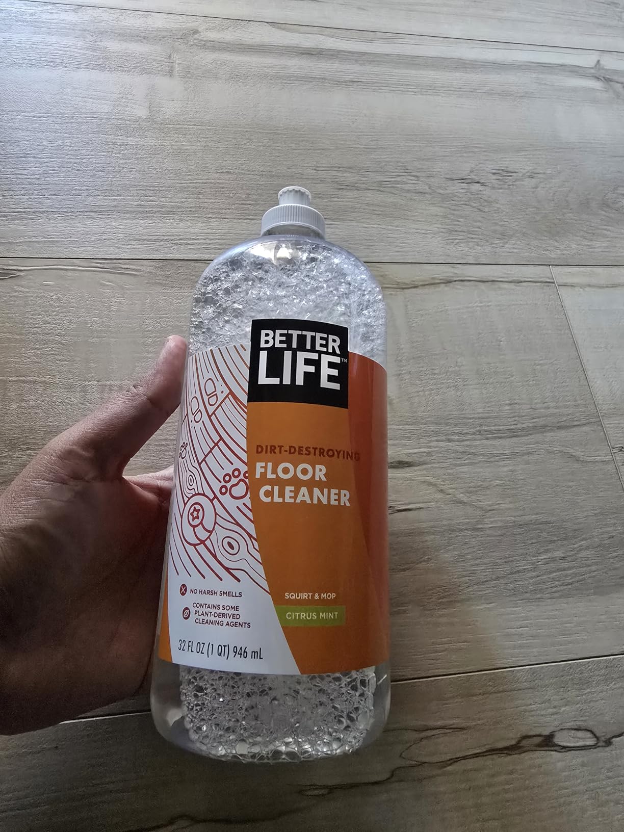 Better Life Floor Cleaner - Liquid Multipurpose Cleaner for Wood, Tile, Laminate, Vinyl, Bamboo - Hardwood Floor Cleaner for Mopping - Citrus Mint 32oz customer photo 1