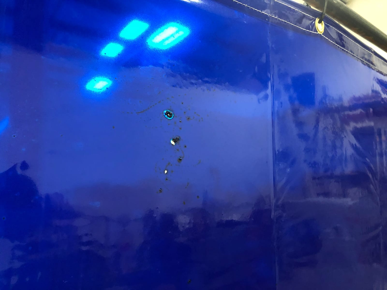 Steiner 325-6X10 ArcView 14 mm Flame Retardant Blue Tinted Transparent Vinyl Welding Curtain, 6' x 10' customer photo 1