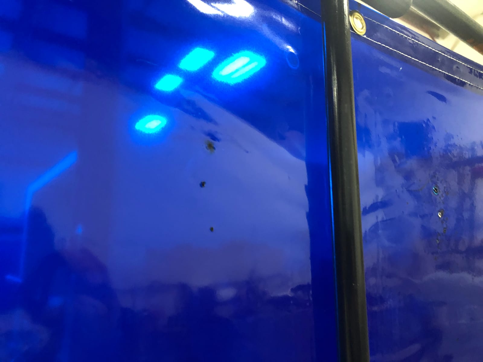 Steiner 325-6X10 ArcView 14 mm Flame Retardant Blue Tinted Transparent Vinyl Welding Curtain, 6' x 10' customer photo 2