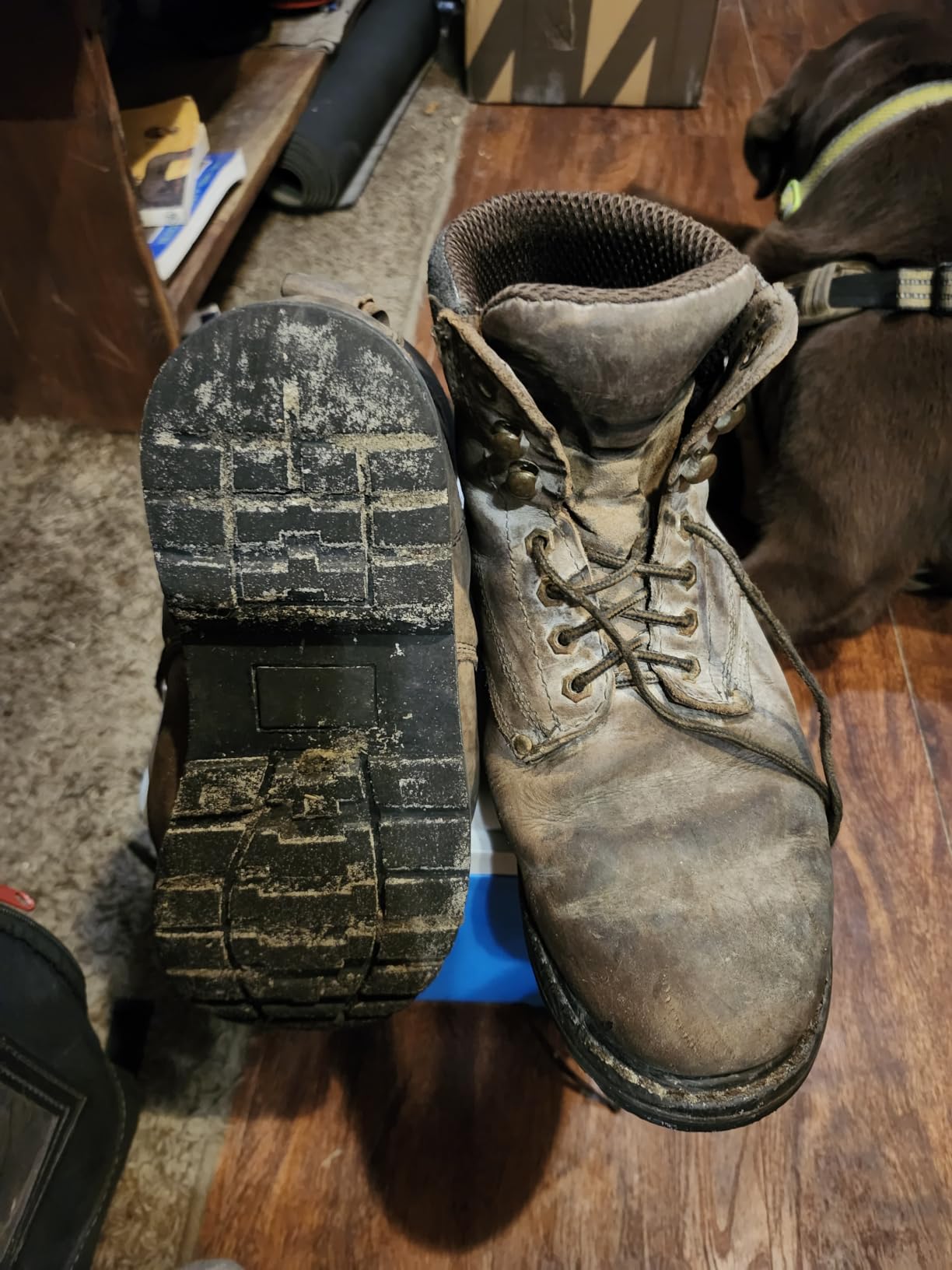 Work Boots for Men Soft Toe – 6inch Leather Boots for Construction Rubber Sole Working botas de trabajo para hombre, “Tank” Workboots customer photo 1