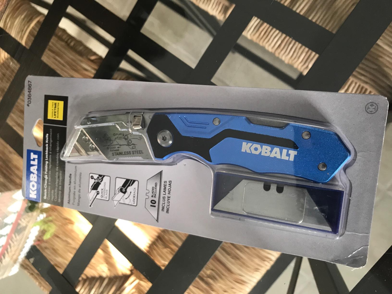 Kobalt Utility Knife & 11 Blades, Foldable Speed Release Quick Change Box Cutter customer photo 1