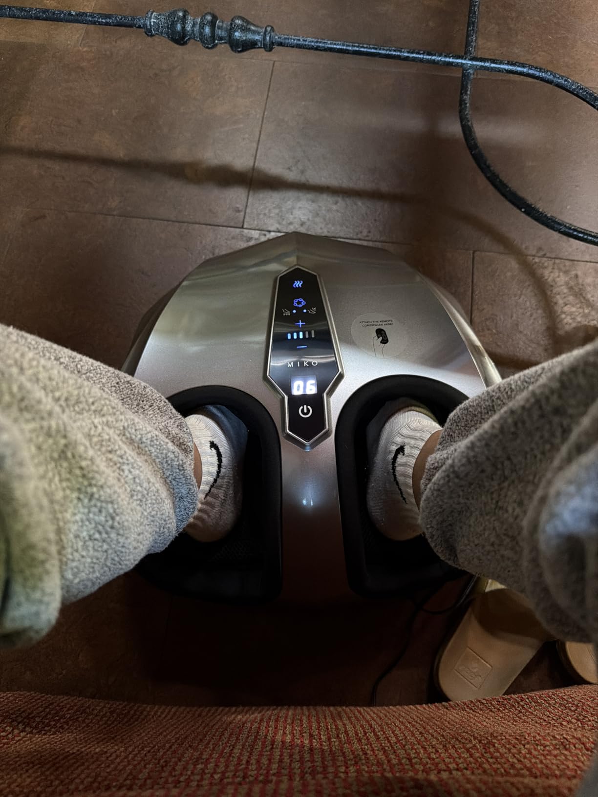 MIKO Shiatsu Foot Massager with Heat for Neuropathy & Plantar Fasciitis | Heated shiatsu feet massager, 5 intensity levels, deep compression & wireless remote, fits feet up to men's size 12 customer photo 2