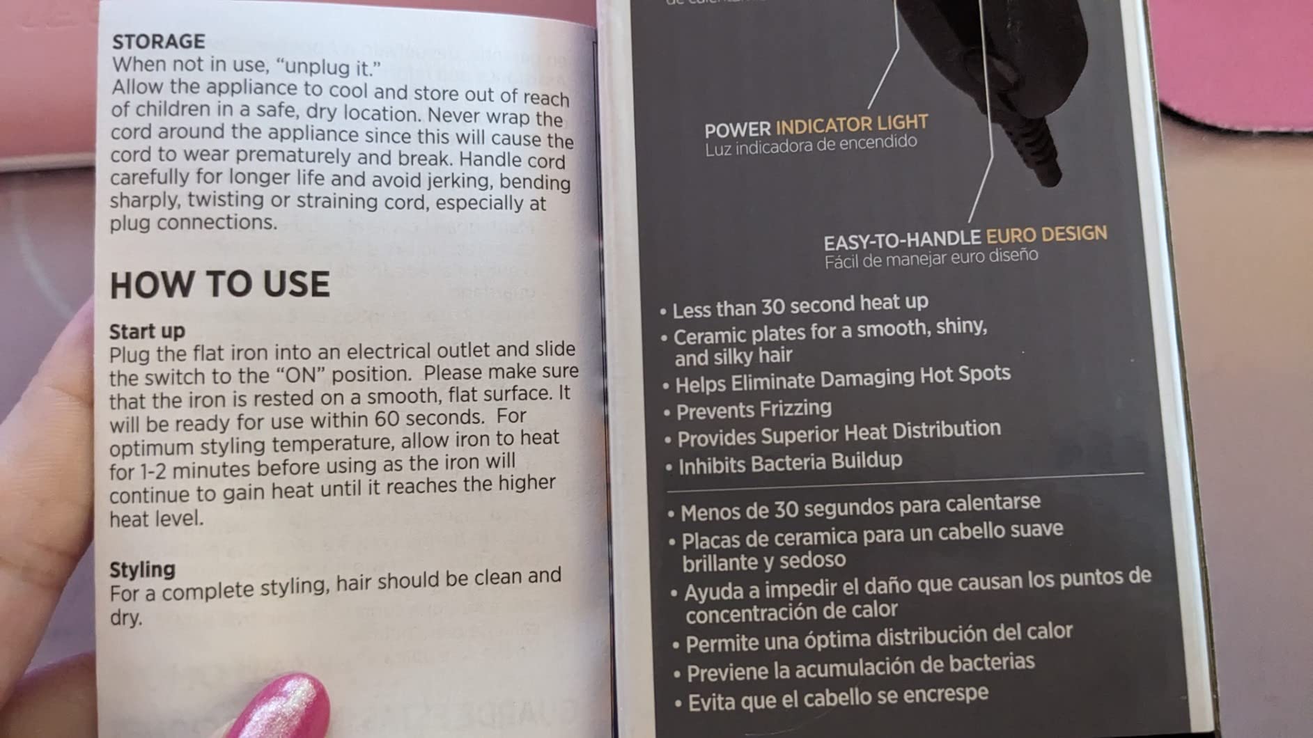 Hot Beauty Professional Ceramic Mini Flat Iron 1/2
