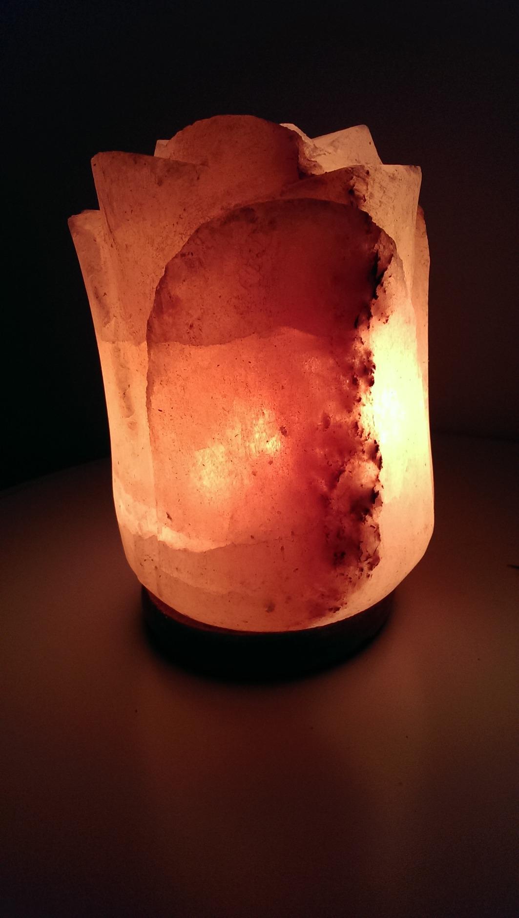d'aplomb 100% Authentic Natural Himalayan Salt Lamp;Hand Carved Flower Rose | Crystal Rock Salt from Himalayan Mountains; Dimmer Cord (Pink Flower) customer photo 2