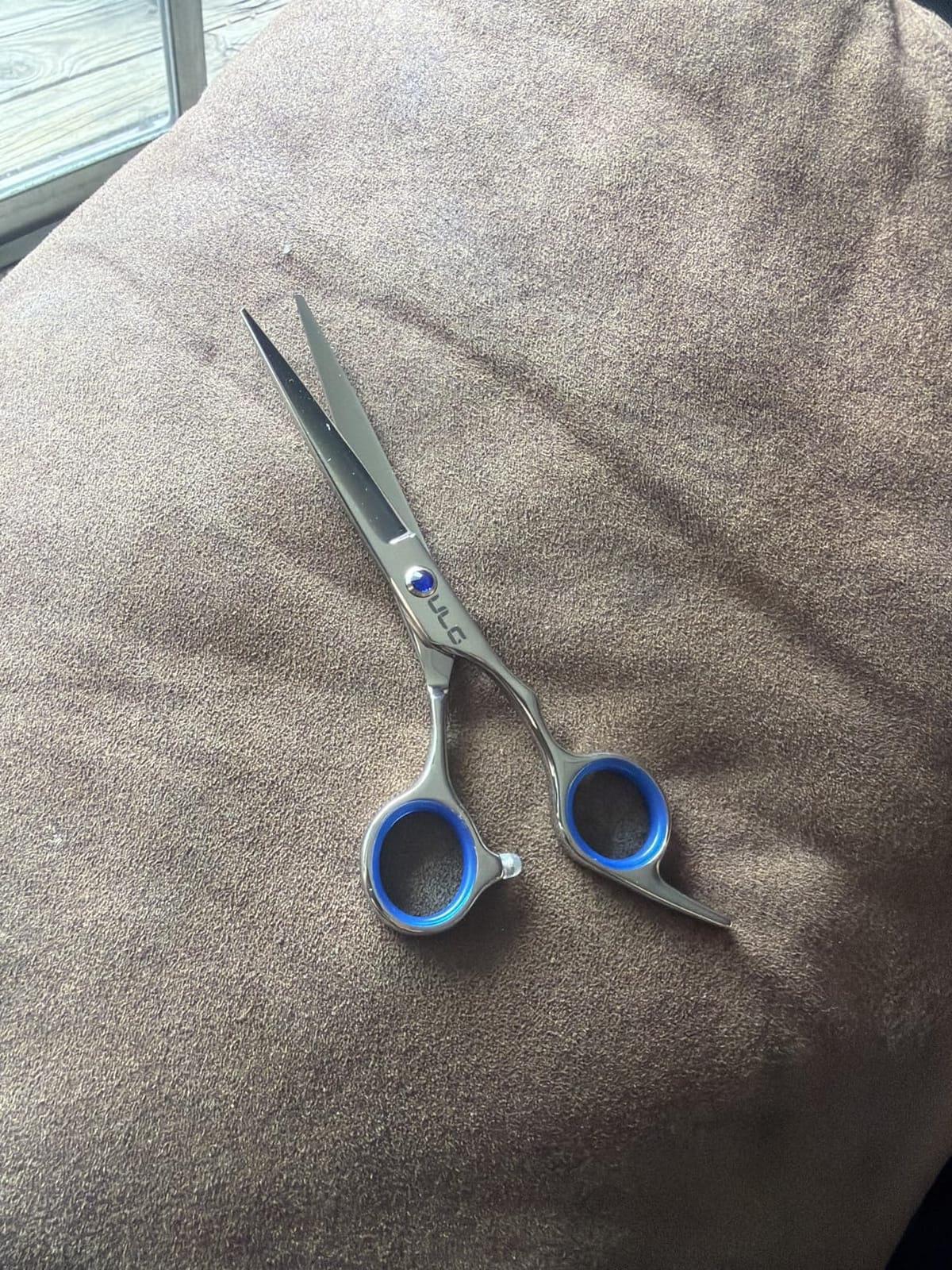 Hair Cutting Scissors, ULG Professional Hair Scissors 6.5 inch Right-Hand Razor Edge Barber Shears Salon Hair Cutting Shears Made of Japanese Stainless Steel, Hand Sharpened Blue customer photo 2
