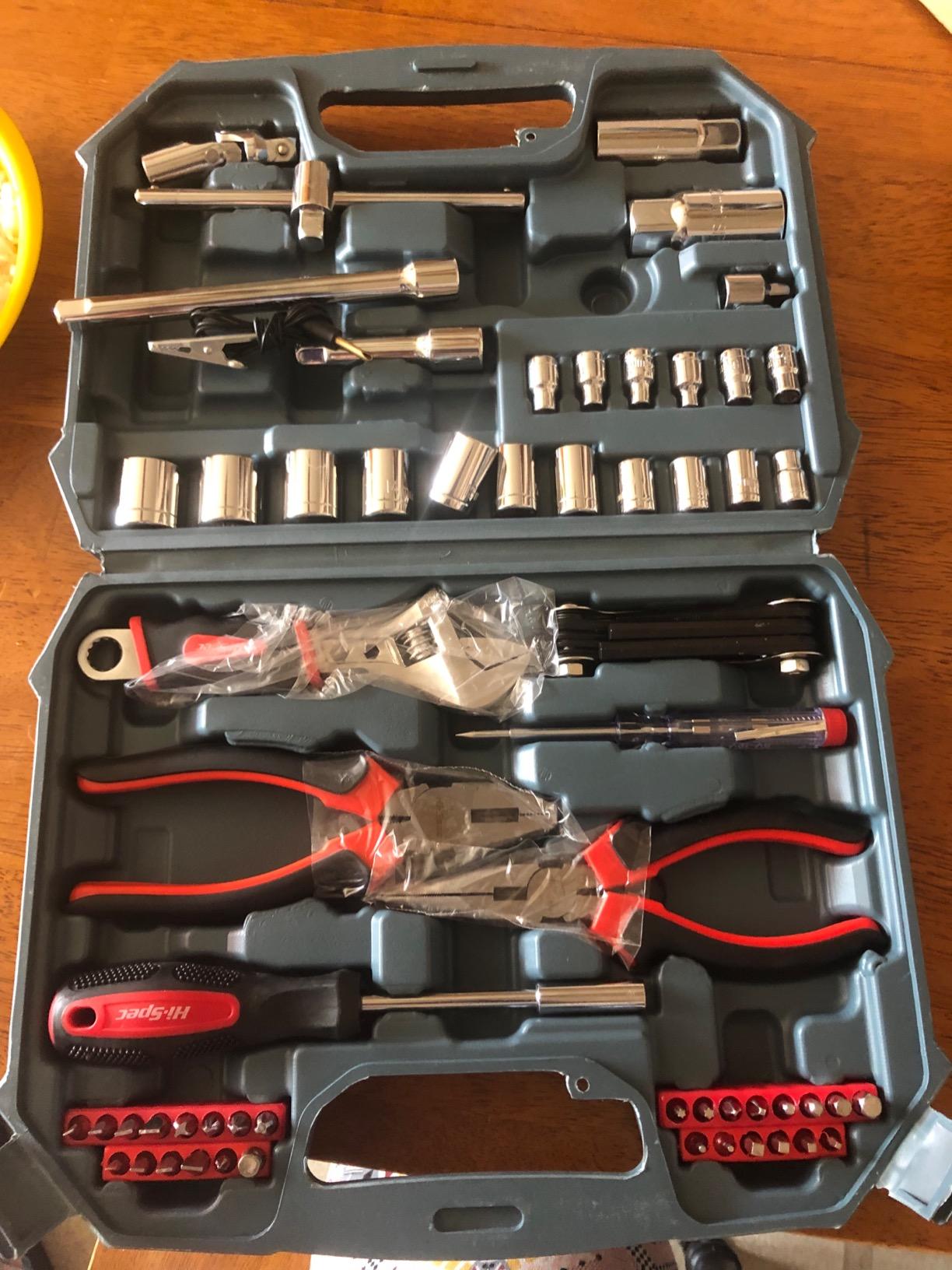 Hi-Spec Metric Auto Mechanic Tool Set Motorcycle & Car Tool Kit Trucks | 67pc, 4-21mm, socket and wrench coverage, roadside fixes, organized box, garage maintenance help, bike and vehicle tasks customer photo 1