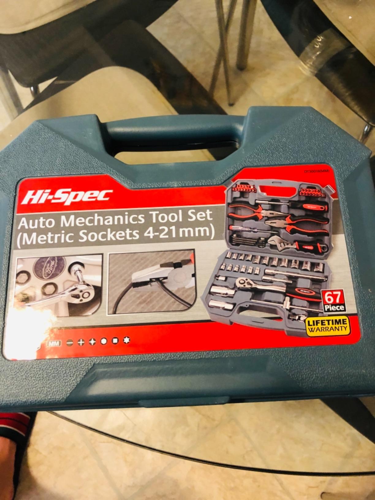 Hi-Spec Metric Auto Mechanic Tool Set Motorcycle & Car Tool Kit Trucks | 67pc, 4-21mm, socket and wrench coverage, roadside fixes, organized box, garage maintenance help, bike and vehicle tasks customer photo 2