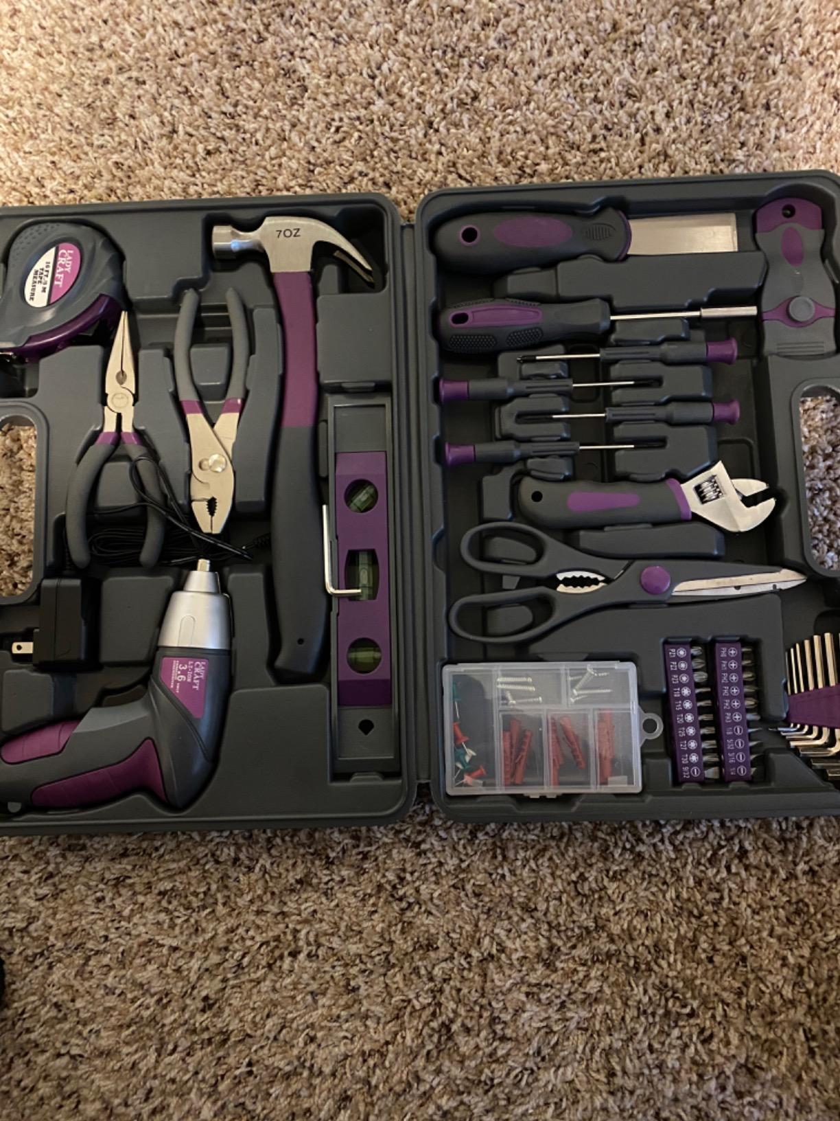 44Pcs Lady Tool kit 4V Purple Poewer Screwdriver Set Home/Dorm customer photo 1