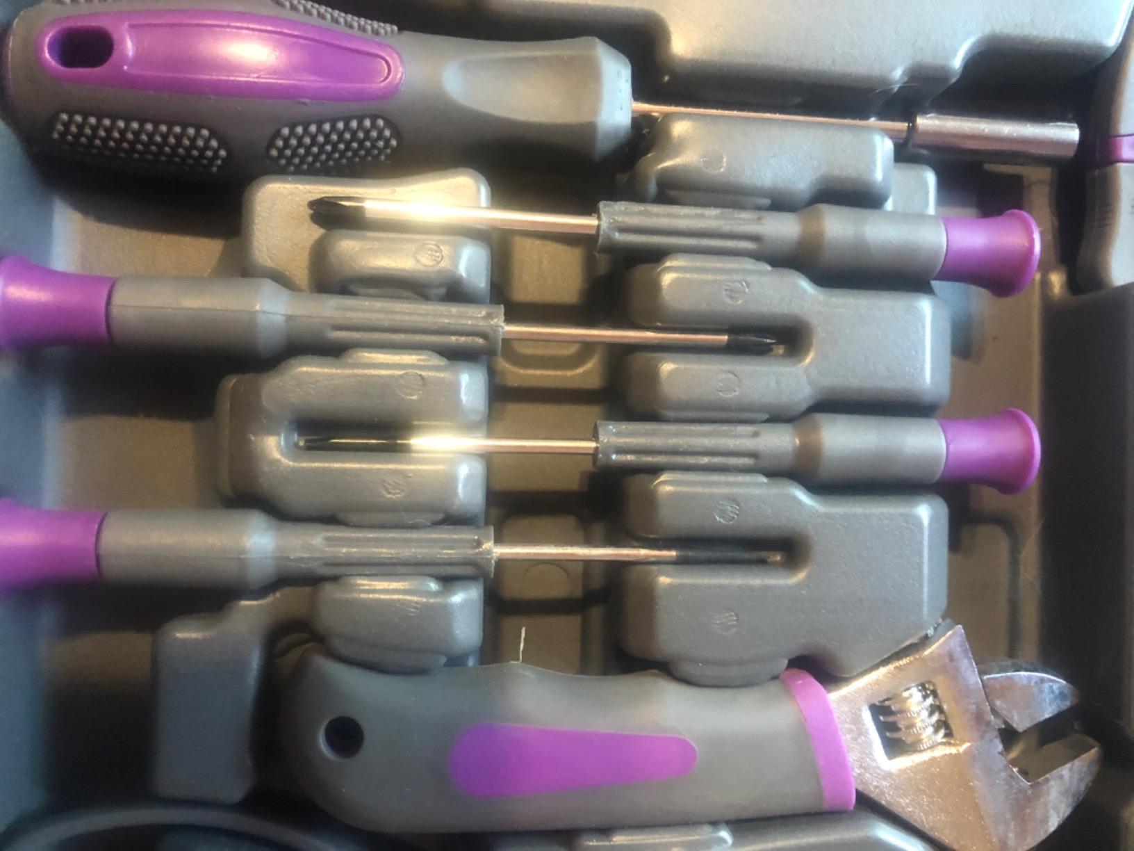 44Pcs Lady Tool kit 4V Purple Poewer Screwdriver Set Home/Dorm customer photo 2