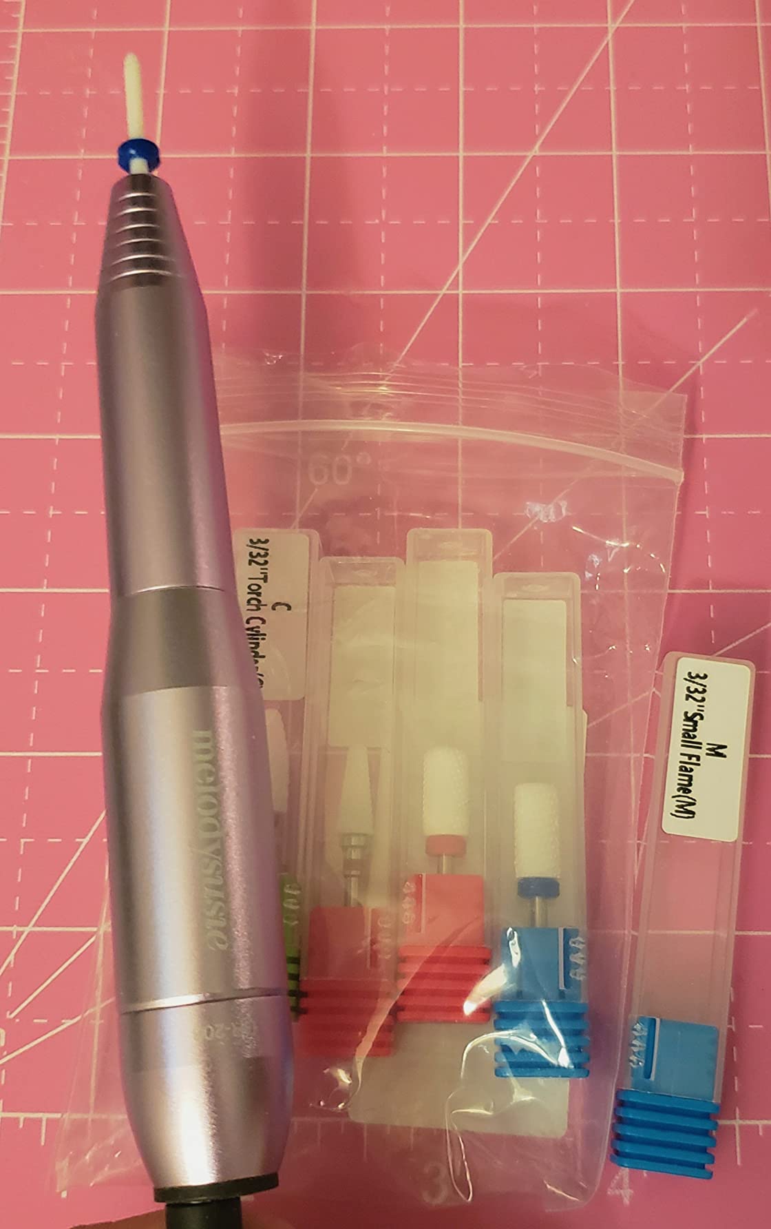 MelodySusie 5Pcs Ceramic Nail Drill Bits Set, 3/32