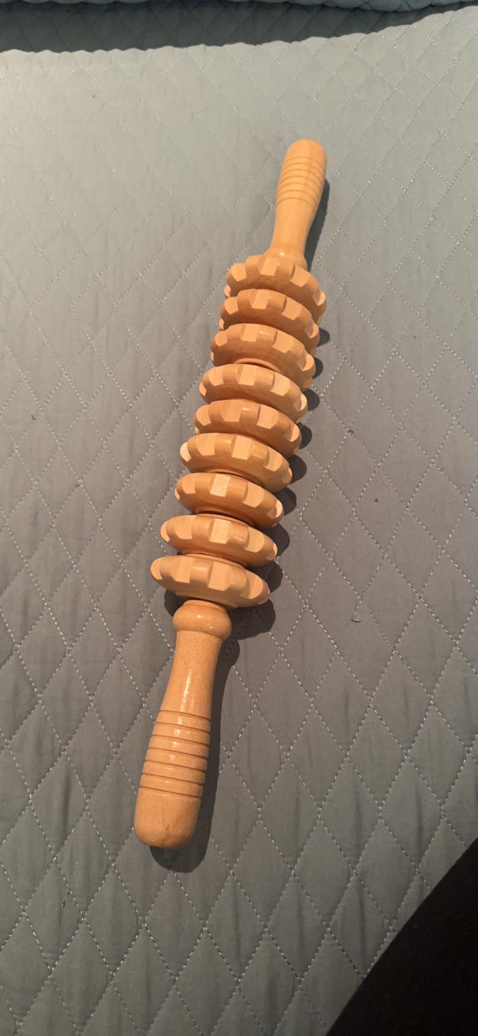 Liitrton Manual Wooden Massage Roller Stick for Muscle Relief, 9‑Wheel customer photo 1