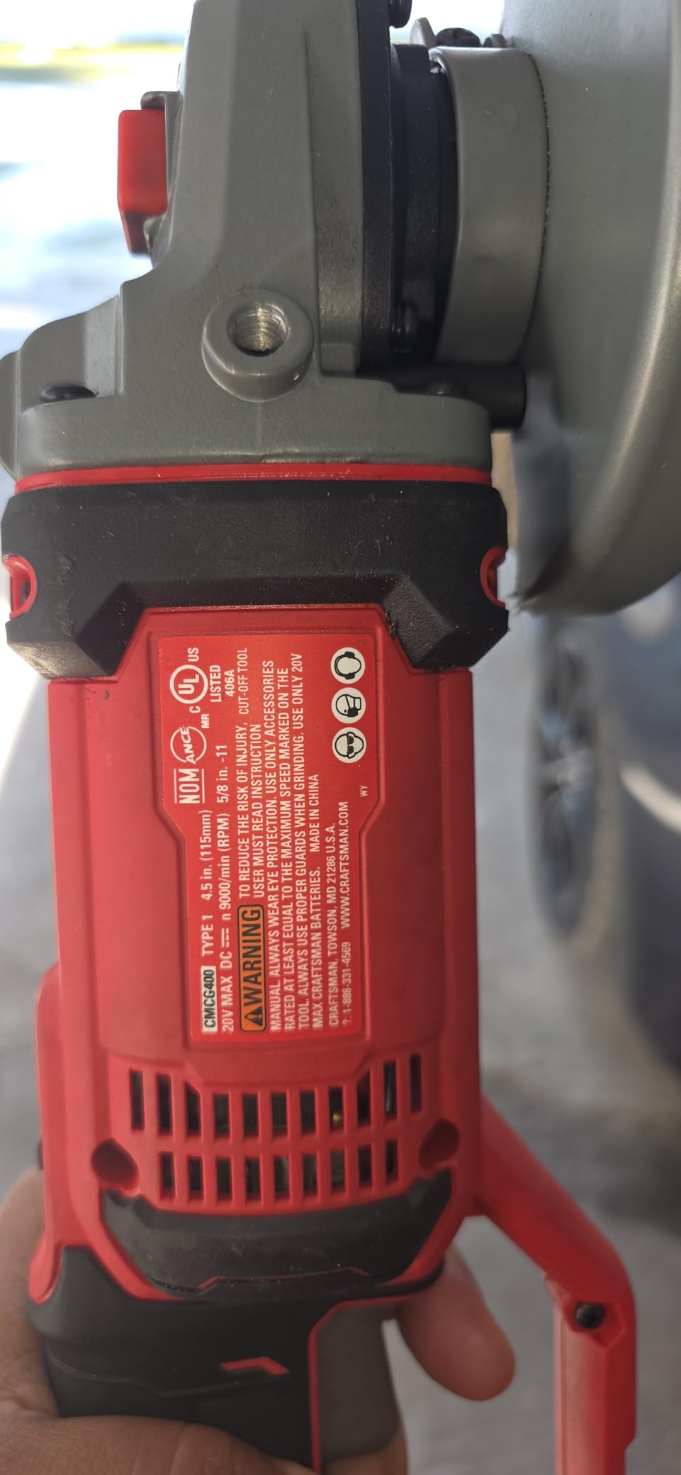 CRAFTSMAN V20* Angle Grinder, Small, 4-1/2-Inch, Tool Only (CMCG400B) customer photo 2