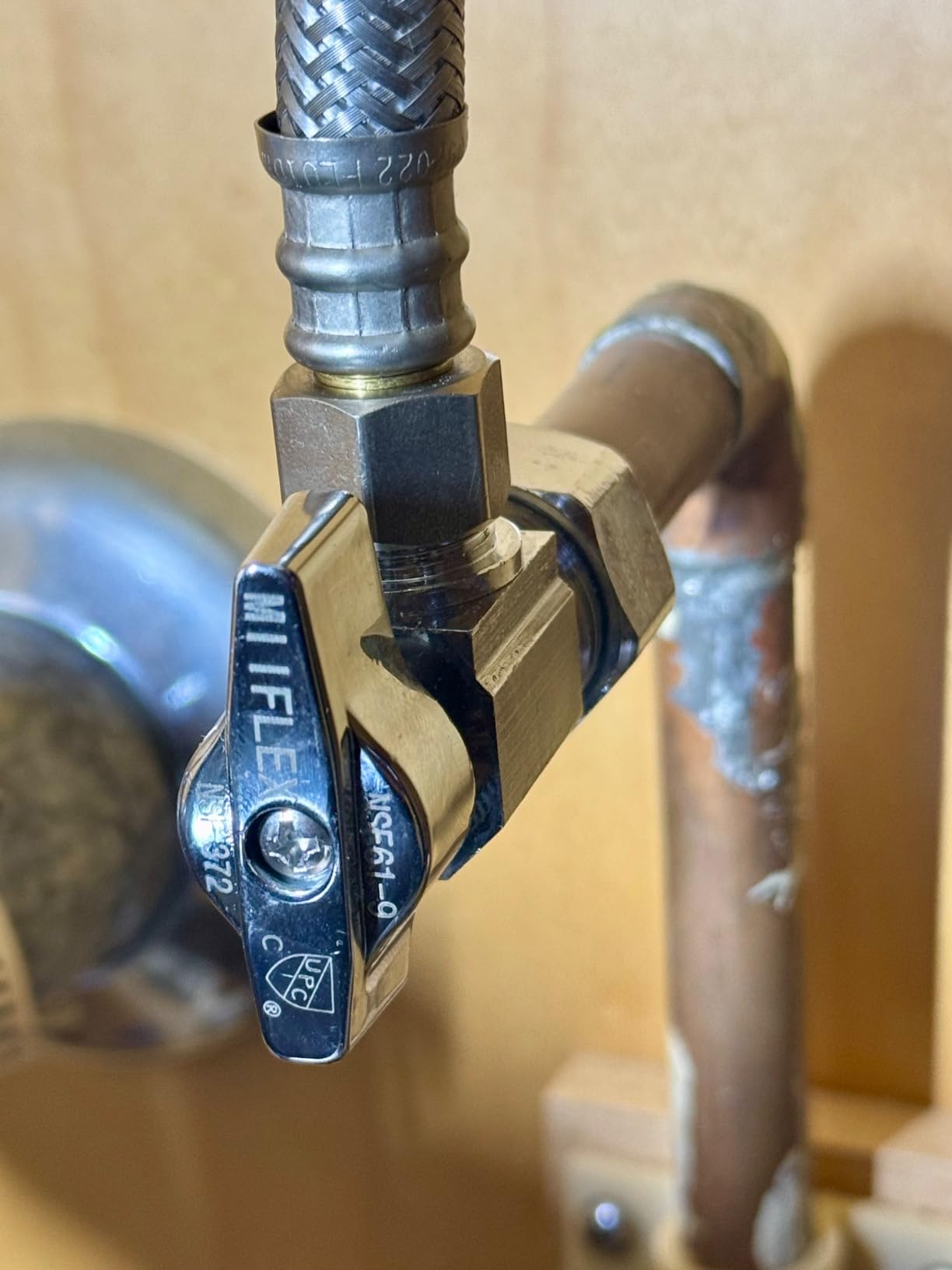 Heavy Duty 1/4 Quarter Turn Angle Shut Off Valve Squared Body 1/2 in. NOM Comp Inlet x 3/8 in. OD Compression Outlet Chrome Plated Brass (5 Pack) customer photo 1