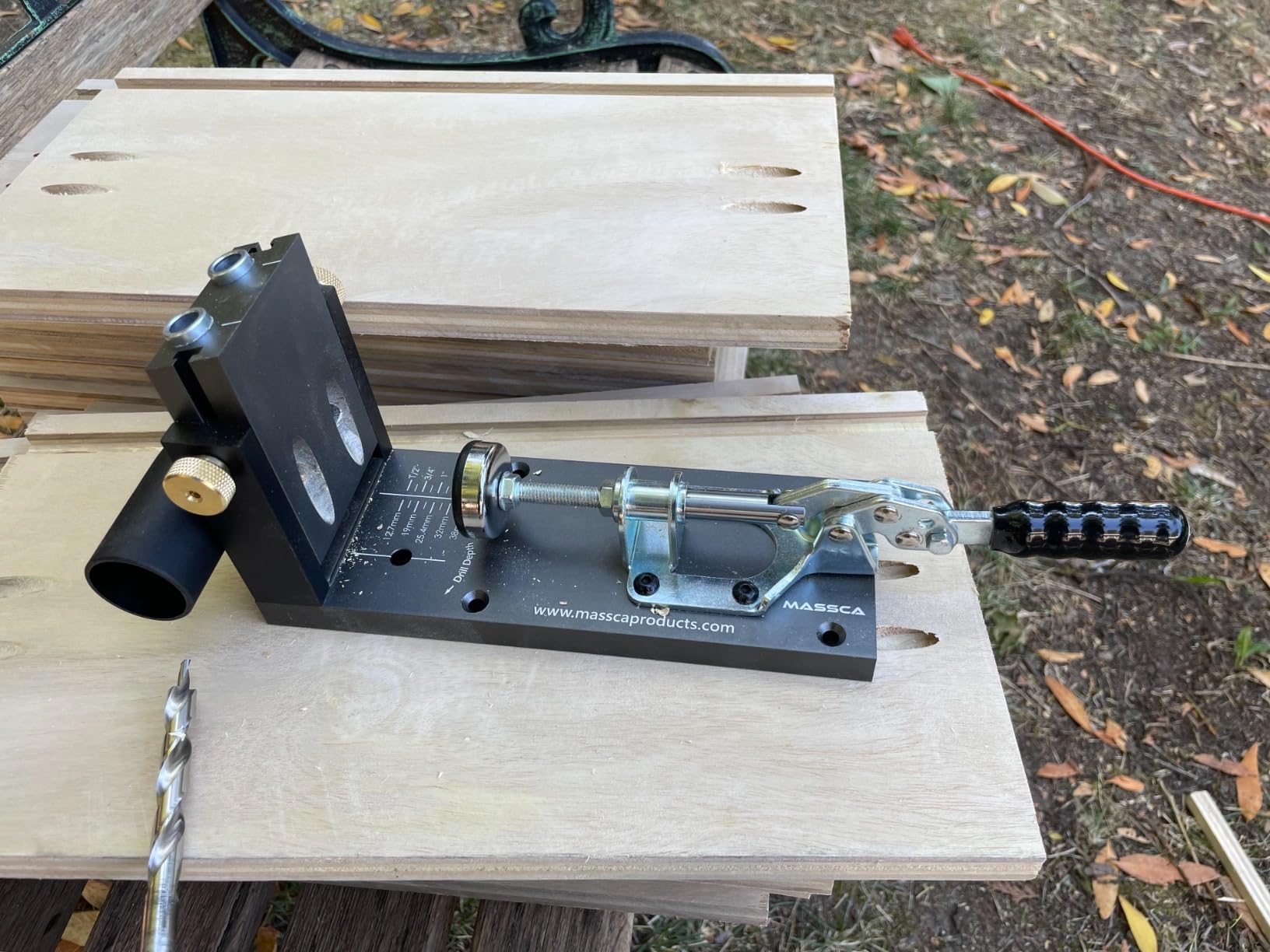 Massca Pocket Hole Jig Kit M1 - Adjustable & Easy to Use Pocket Screw Jig - Heavy Duty Drill Jig for Angled Holes with Drill Bit, Pocket Self Tapping Screws &Driver Bit, customer photo 1