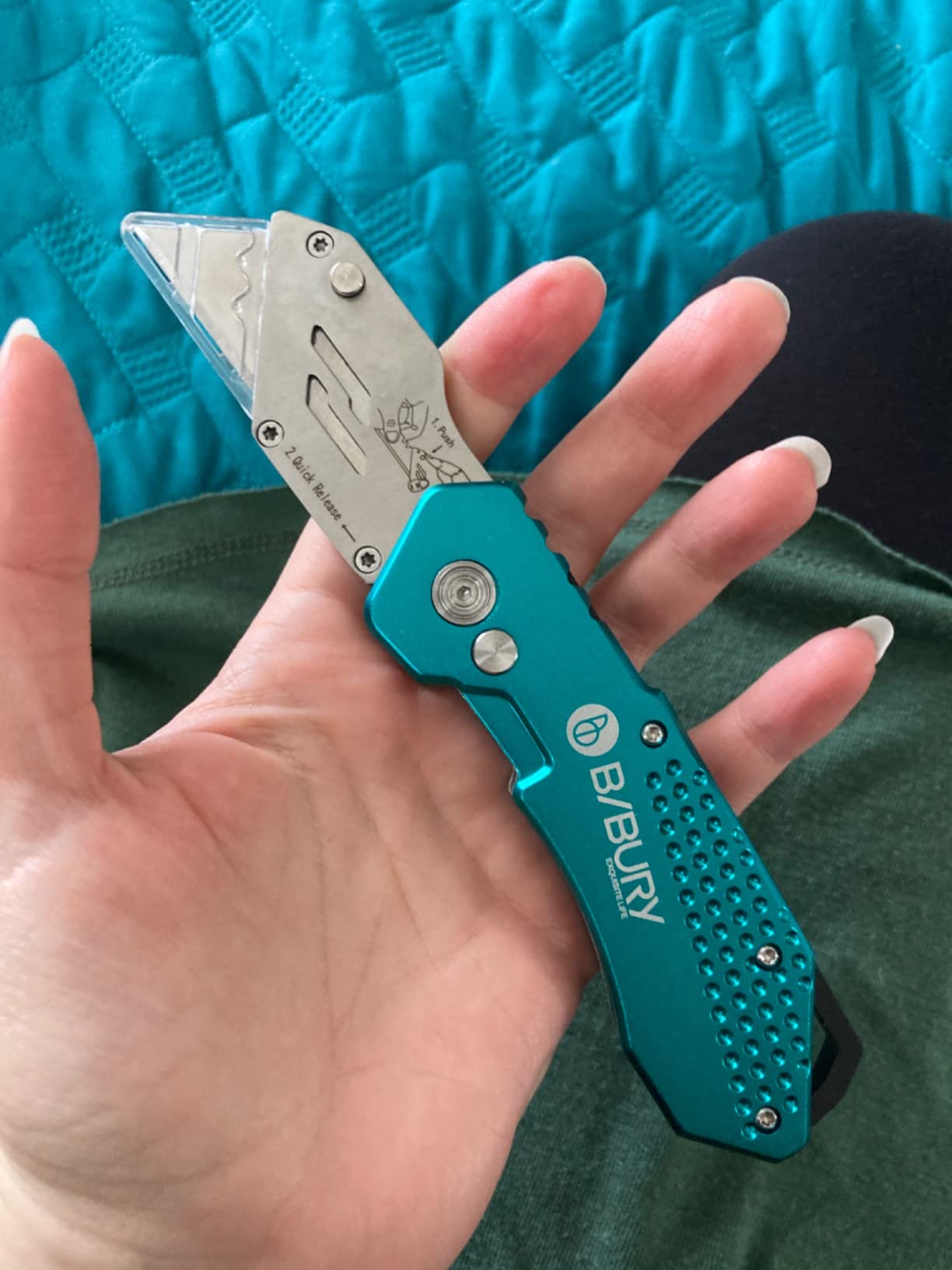 BIBURY Folding Utility Knife, Quick Change Box Cutter With 10pcs SK5 Blades customer photo 1