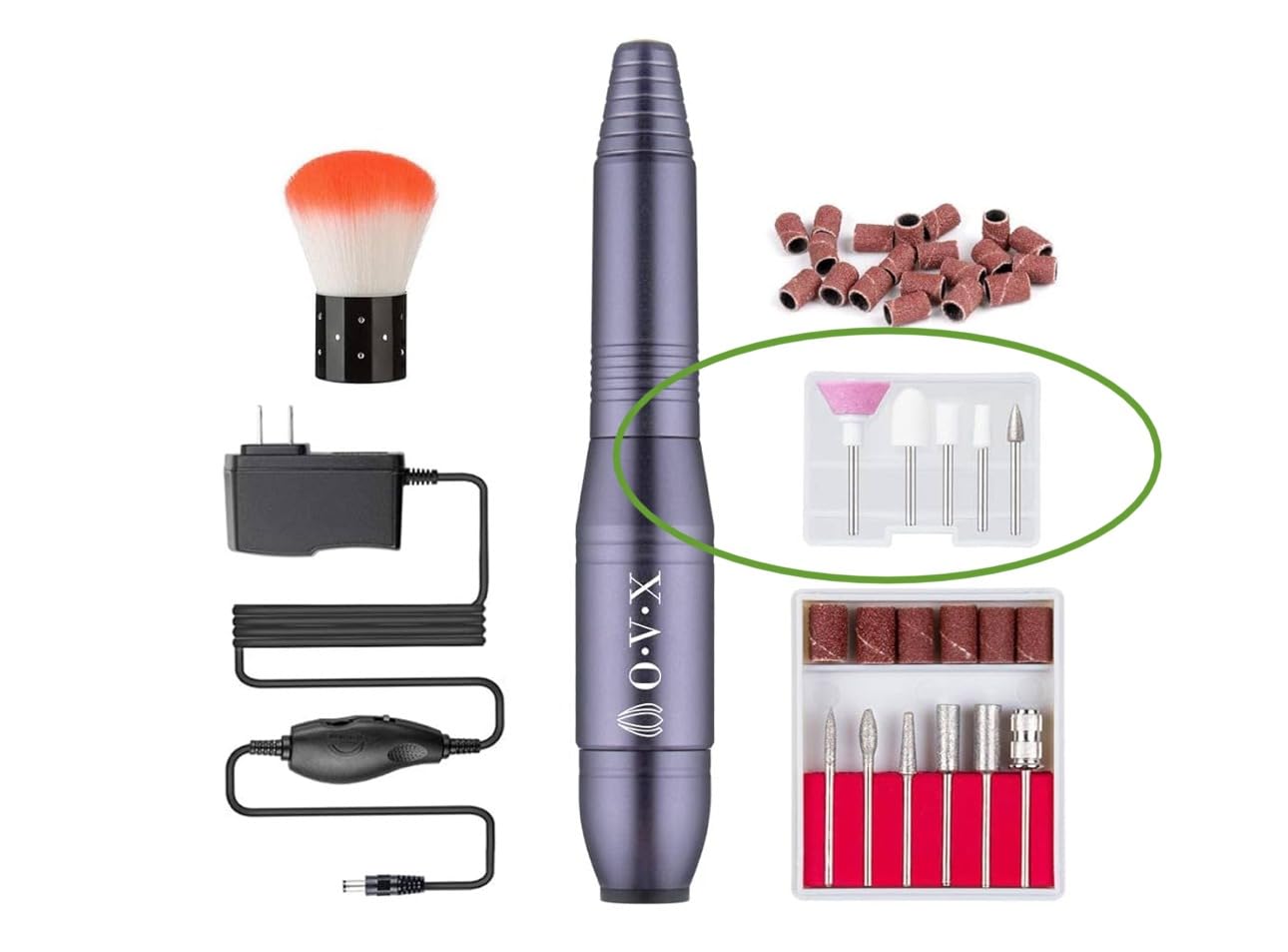 Portable Electric Nail Drill File Machine with Acrylic Nail Kit Set | Professional 20000rpm Manicure Pedicure with Sanding Bands Brush for Nail Art Gel Nail Polish Tips Clippers customer photo 2