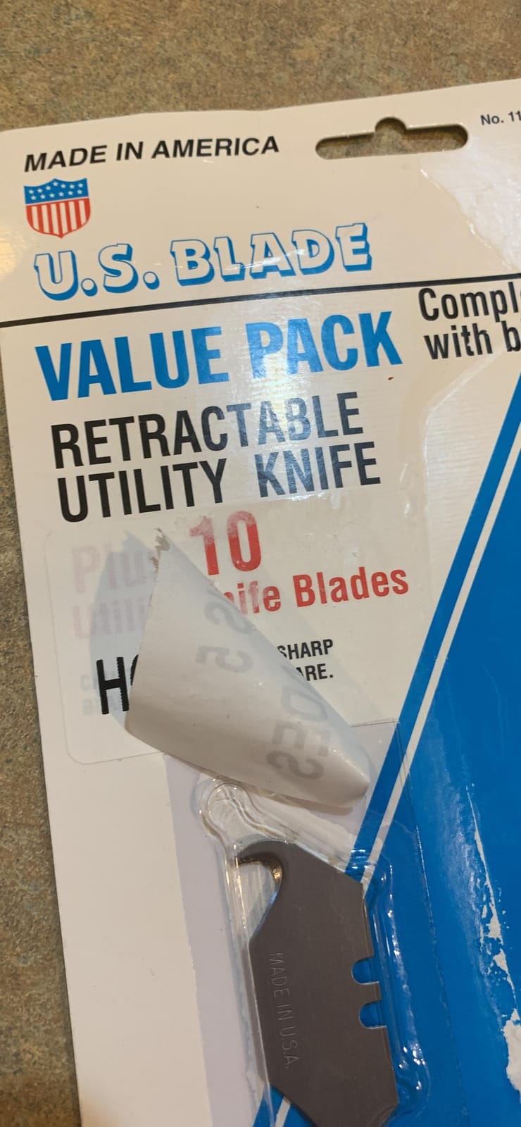 Hook Blade Utility Knife with 5 Utility Hook Blades, Carpet Knife, Shingle Cutter Roofing Knife, Made in USA customer photo 2