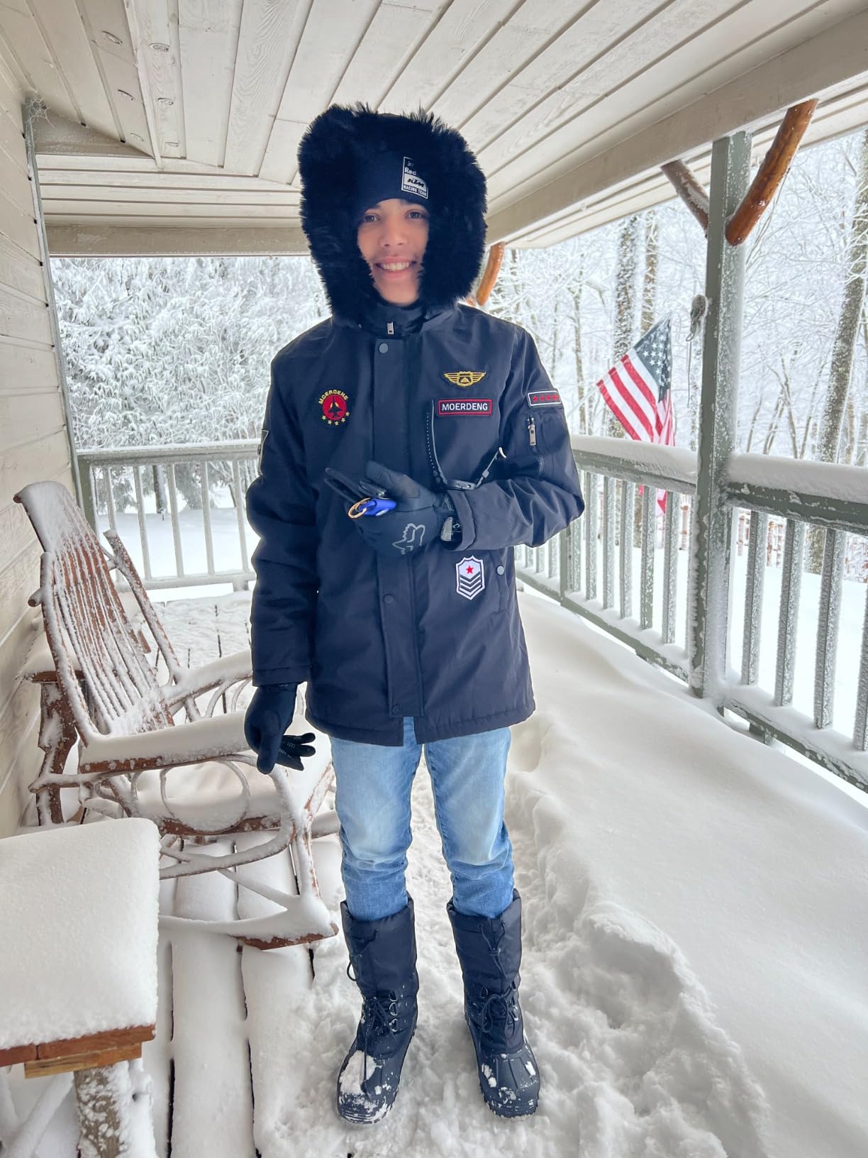 NORTIV 8 Men's Waterproof Winter Snow Boots Insulated | Fur Liner Lightweight Outdoor Tall Boots QUEBEC-M customer photo 1