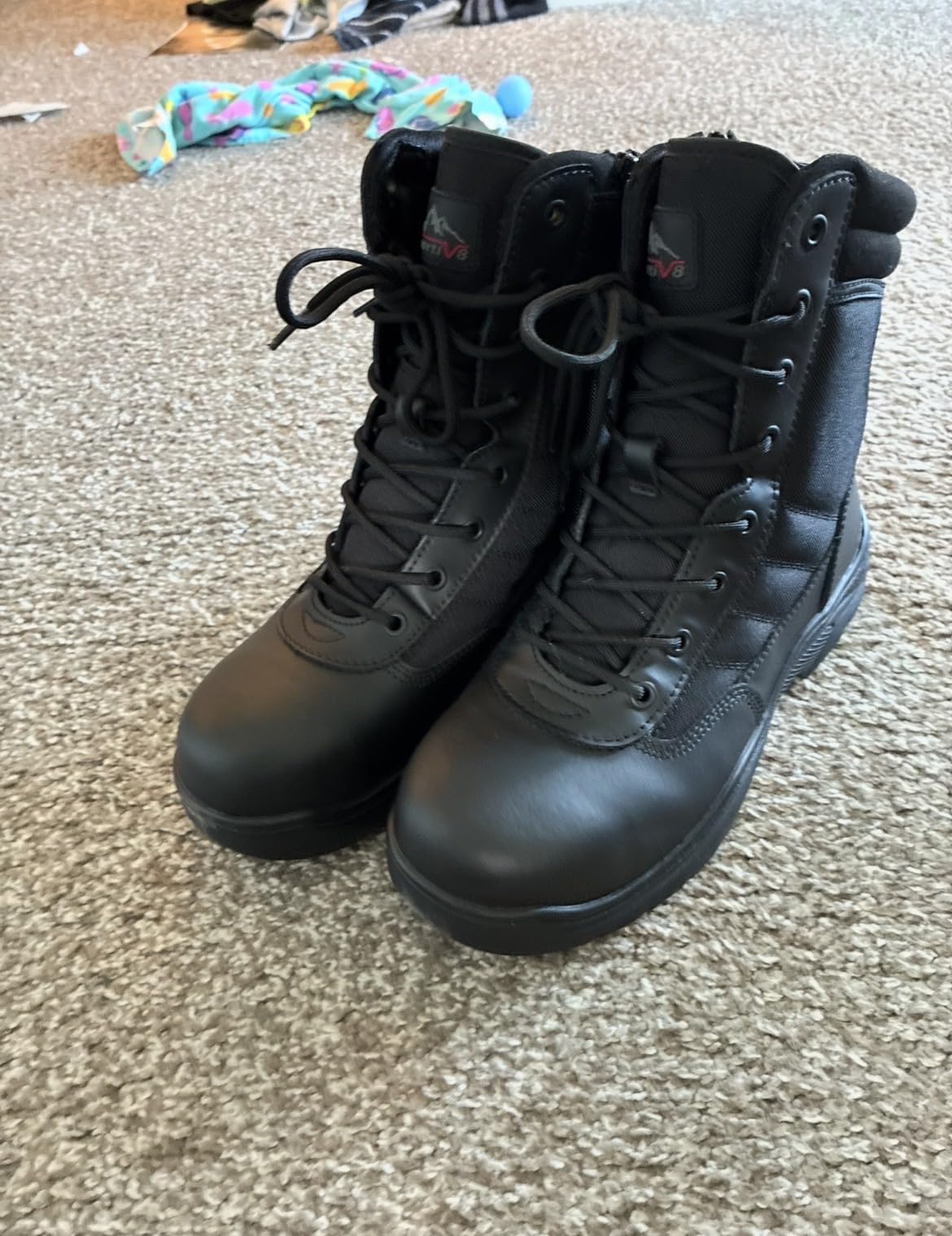 NORTIV 8 Men's Steel Toe Work Boots Side Zipper customer photo 2
