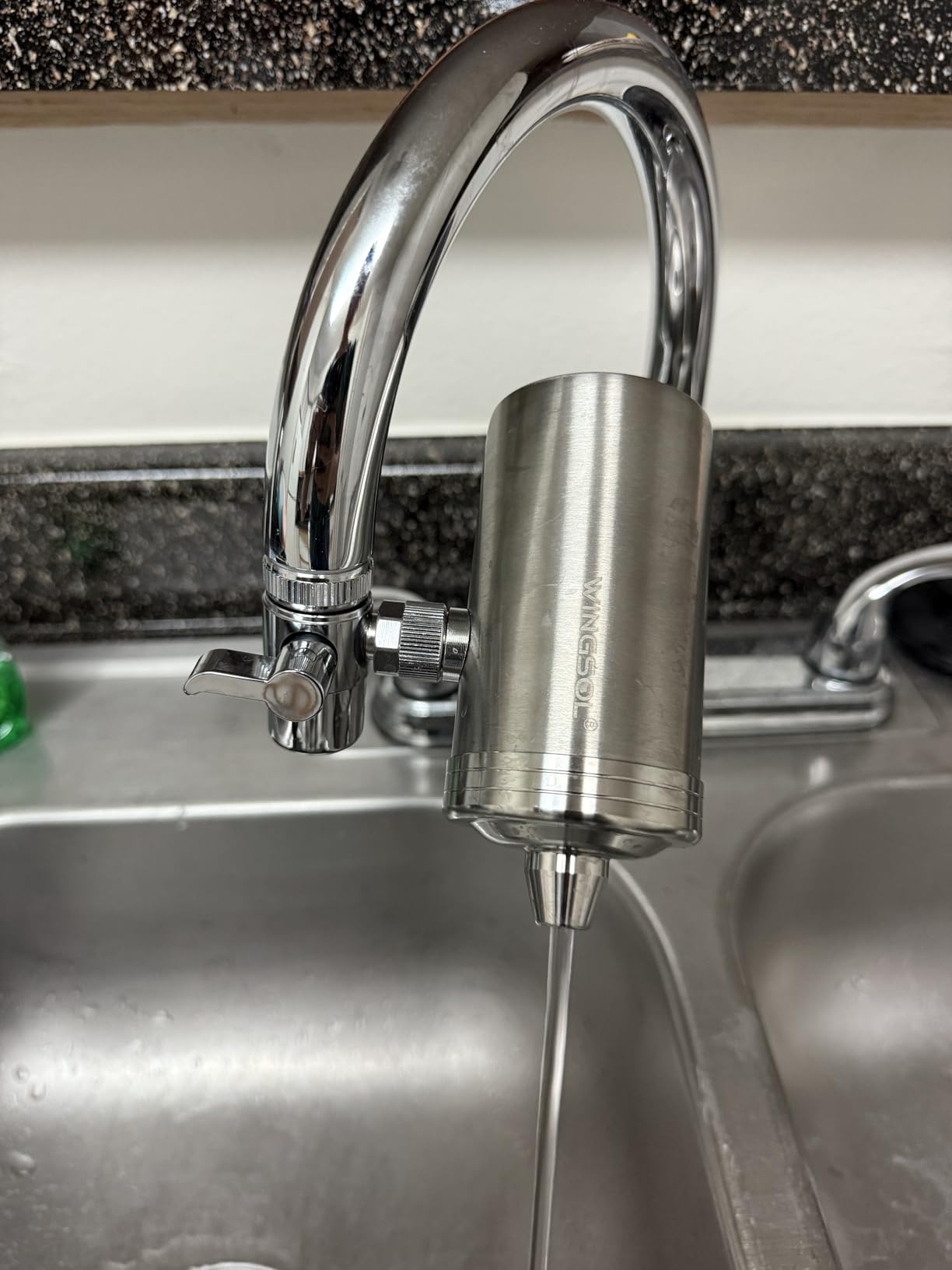 WINGSOL Stainless Steel Water Filter for Sink Faucet, NSF/ANSI 42&53, 360° Rotating Tap Purifier Reduce PFAS, Lead, Chlorine & Microplastics, 350 Gallons Long-Lasting Reinforced Housing Built-to-Last customer photo 1
