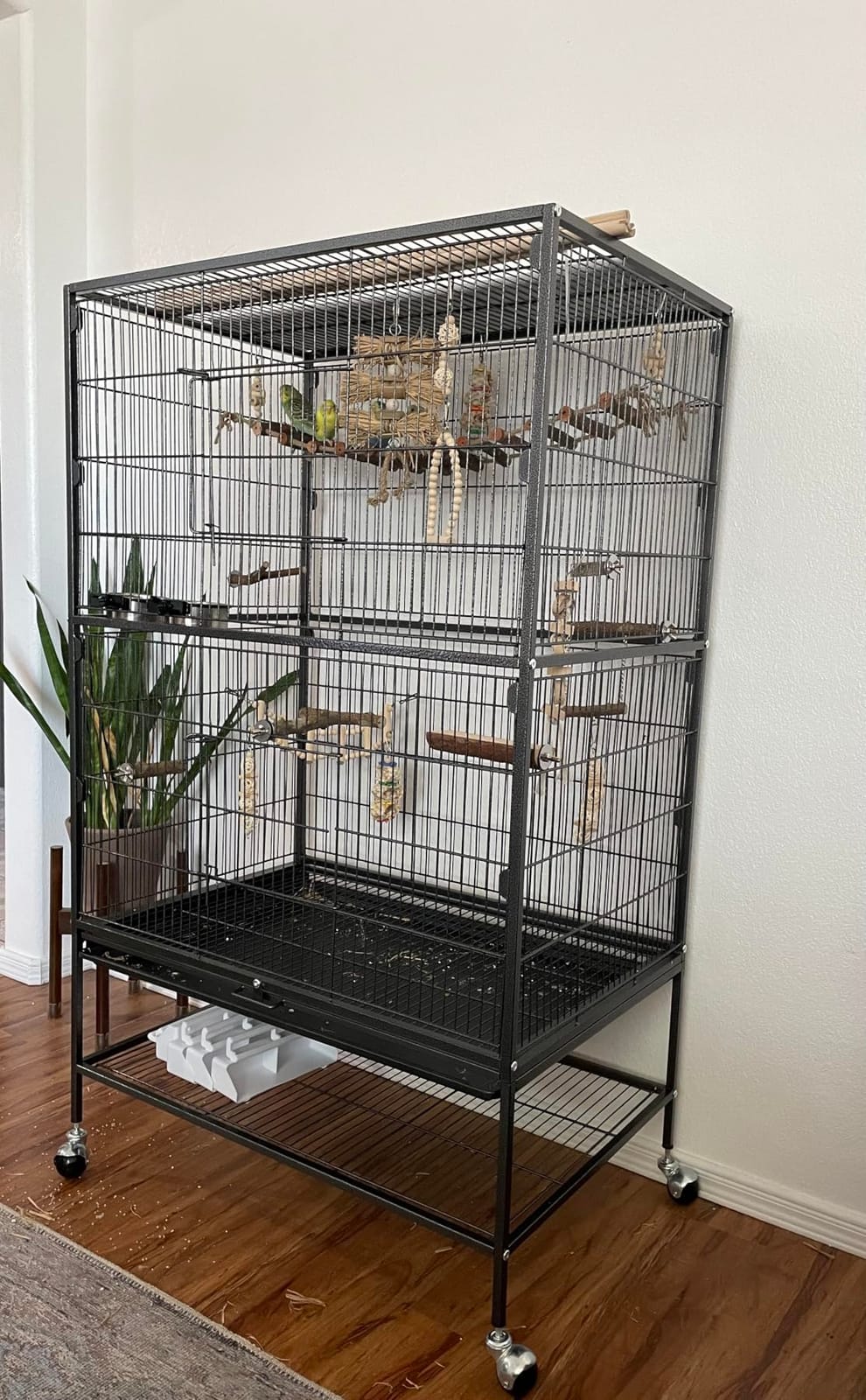 Topeakmart Wrought Iron Large Flight Parrot Bird Cage with Rolling Stand for Multiple Parakeets Conure Cockatiel Cage customer photo 1