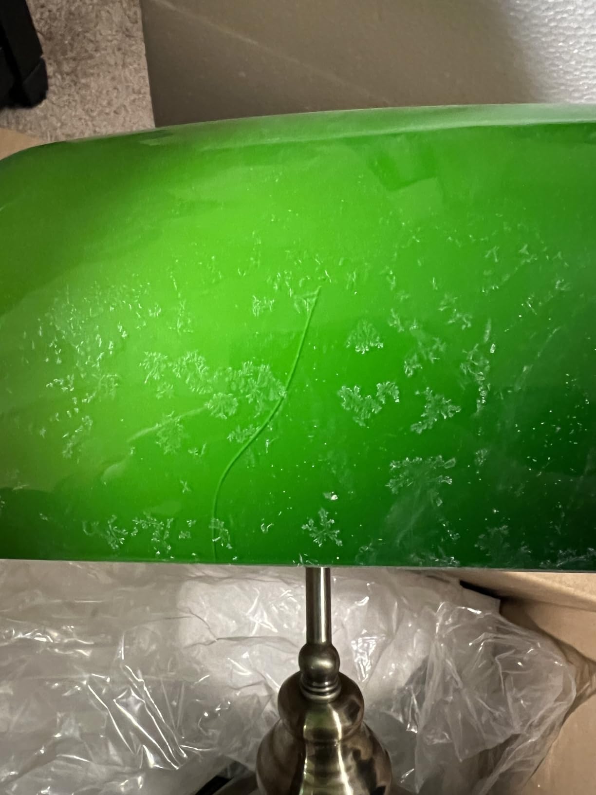 Glass Bankers Desk Lamp with Pull Chain Switch Plug in Fixture (Green) customer photo 2