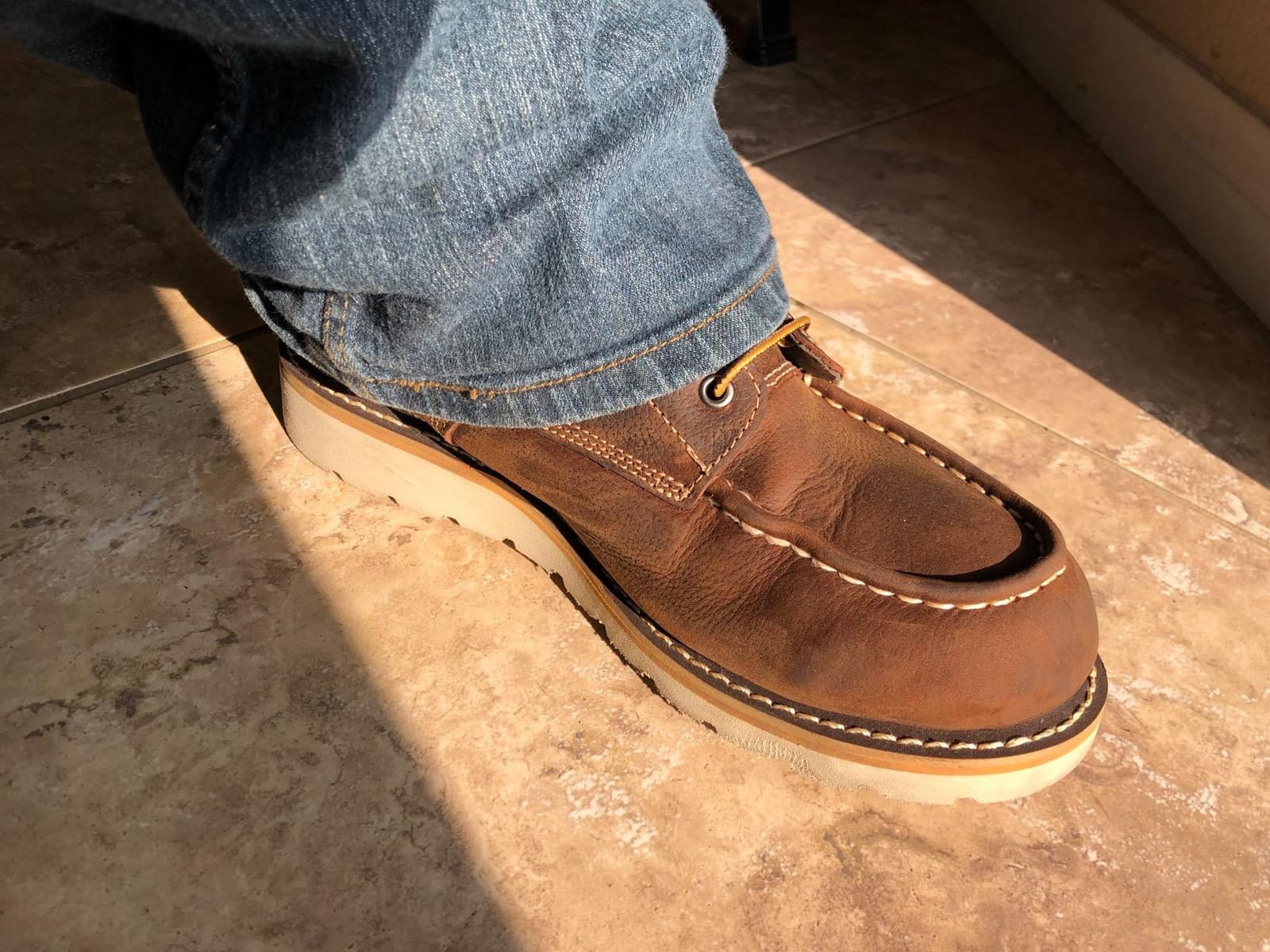 Carhartt Men's 6” Moc Toe Waterproof Work Boots - Oil-Tanned Leather Boots with FastDry Lining, Dual-Density Rubber Wedge Traction Outsole, EH Rated customer photo 1