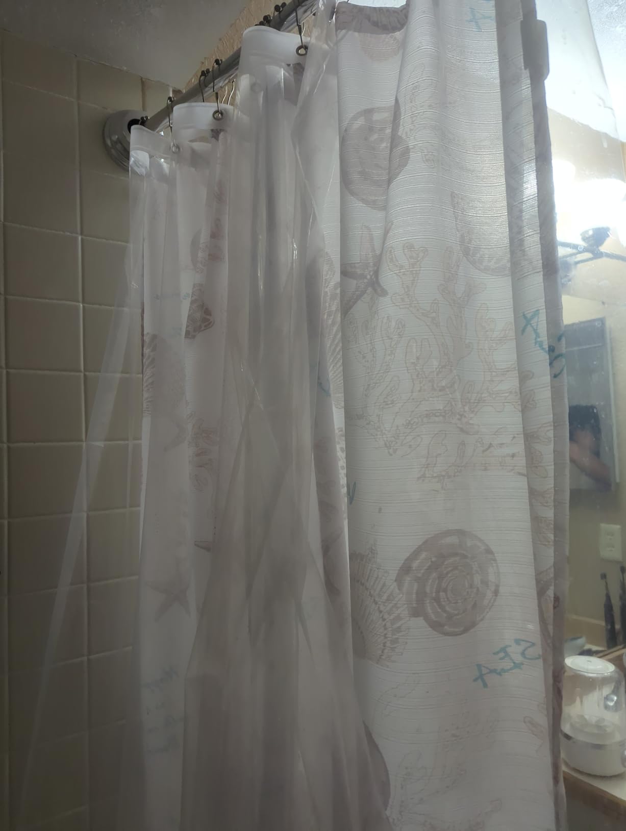 downluxe Shower Curtain Liner, PEVA Plastic Shower Liner with 3 Magnets, 72