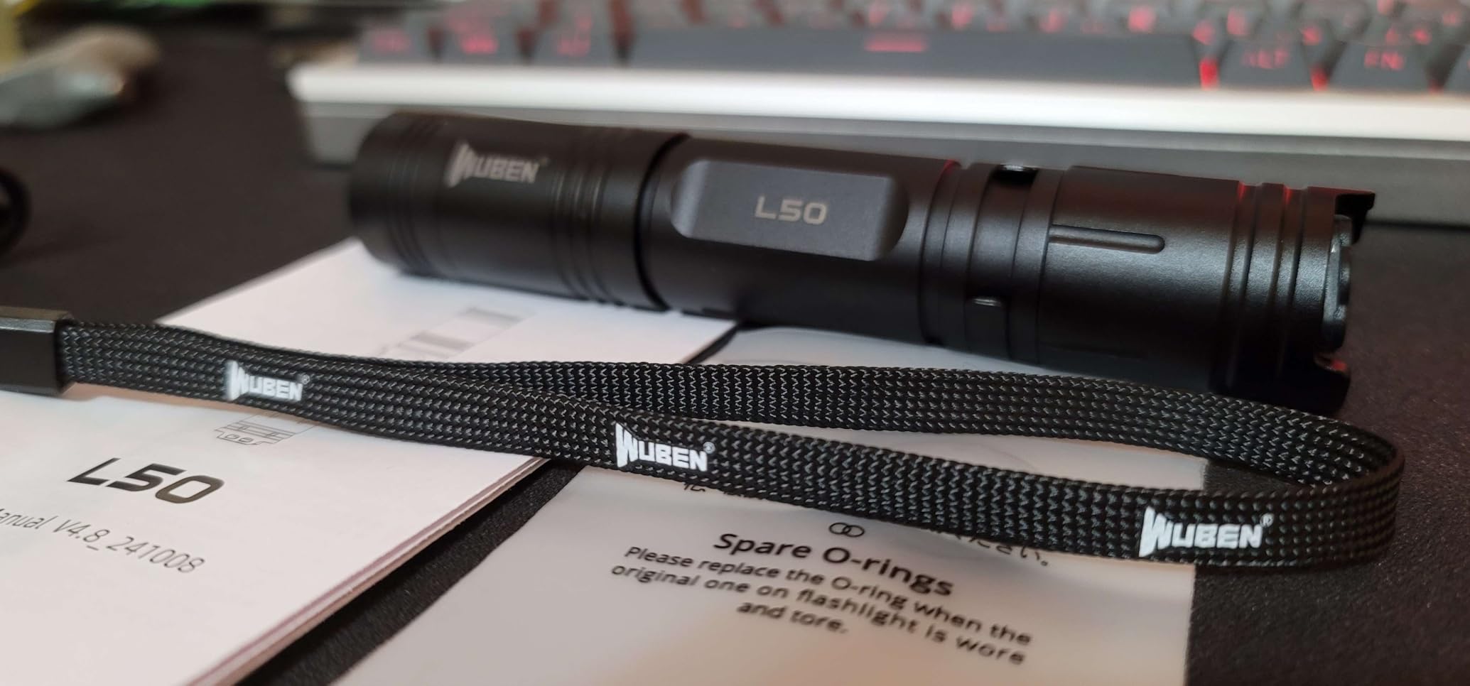 WUBEN L50 Rechargeable Tactical Flashlight, 1200 High Lumens Super Bright Handheld Flashlighs, IP68 with 5 Mode Pocket Light, LED Tail Switch Flash Light for Emergencie Camping Home Inspection Repair customer photo 2