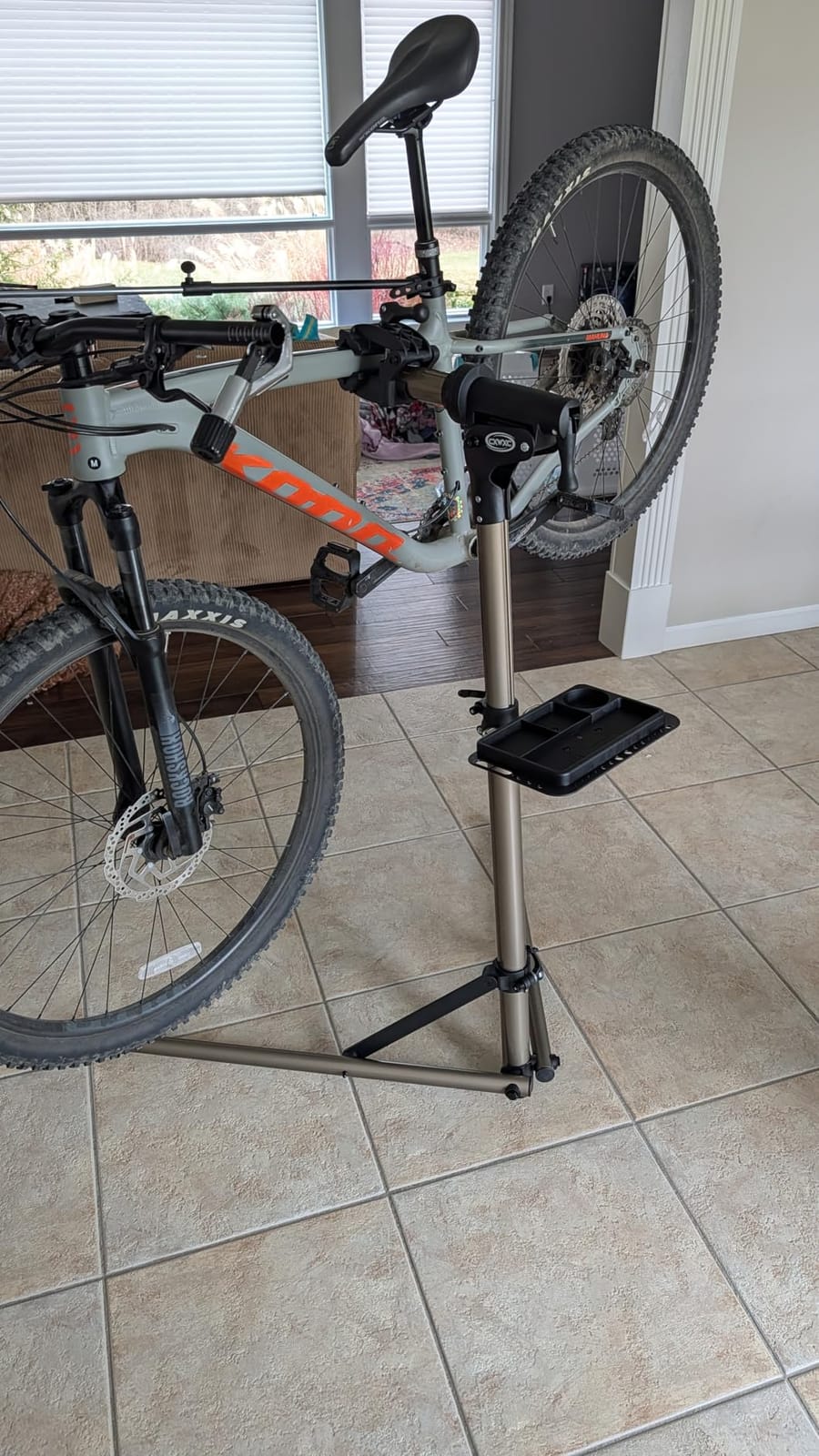 CXWXC Bike Repair Stand -Shop Home Bicycle Mechanic Maintenance Rack | Bike Workstands for Mountain Bike and Road Bike (rs100) (Black) customer photo 2