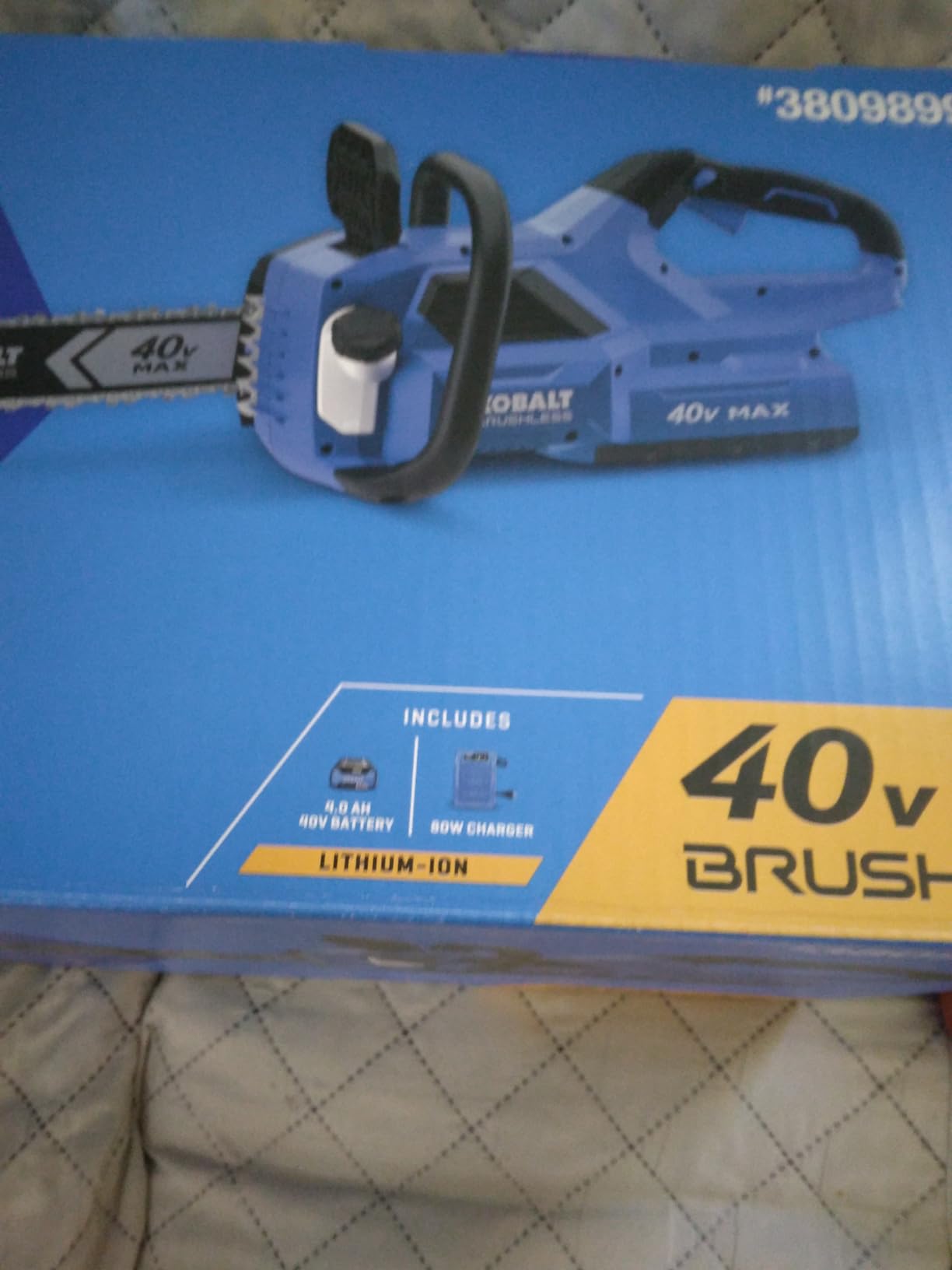 Kobalt 40-Volt 40v Lithium Ion Bare Tool 14-in Cordless Electric Brushless Chainsaw (Battery and Charger Not Included) customer photo 1