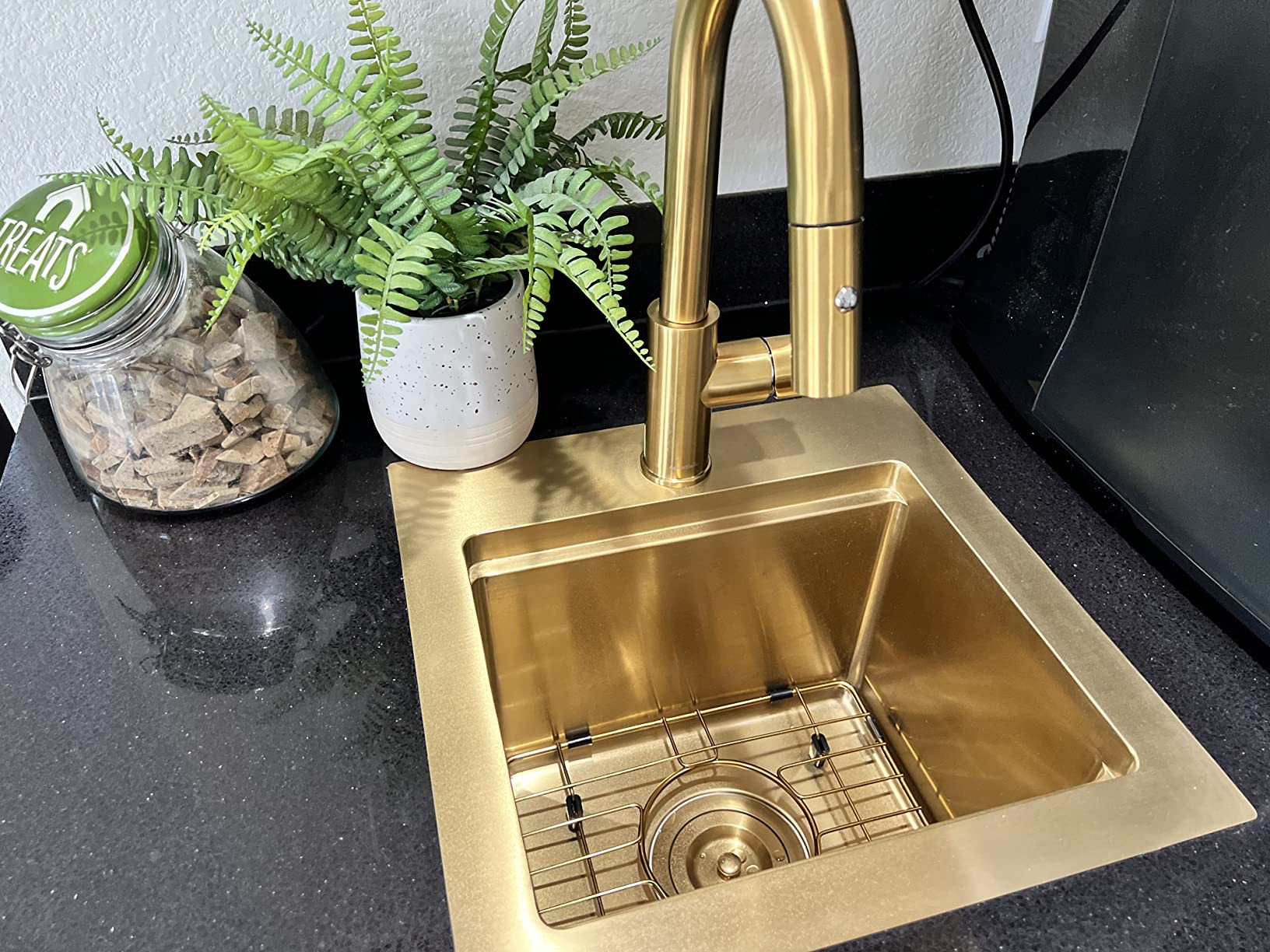 AguaStella AS59BN Brushed Nickel Bar Faucet or Prep Kitchen Sink Faucet with Pull Down Sprayer and Single Handle customer photo 1