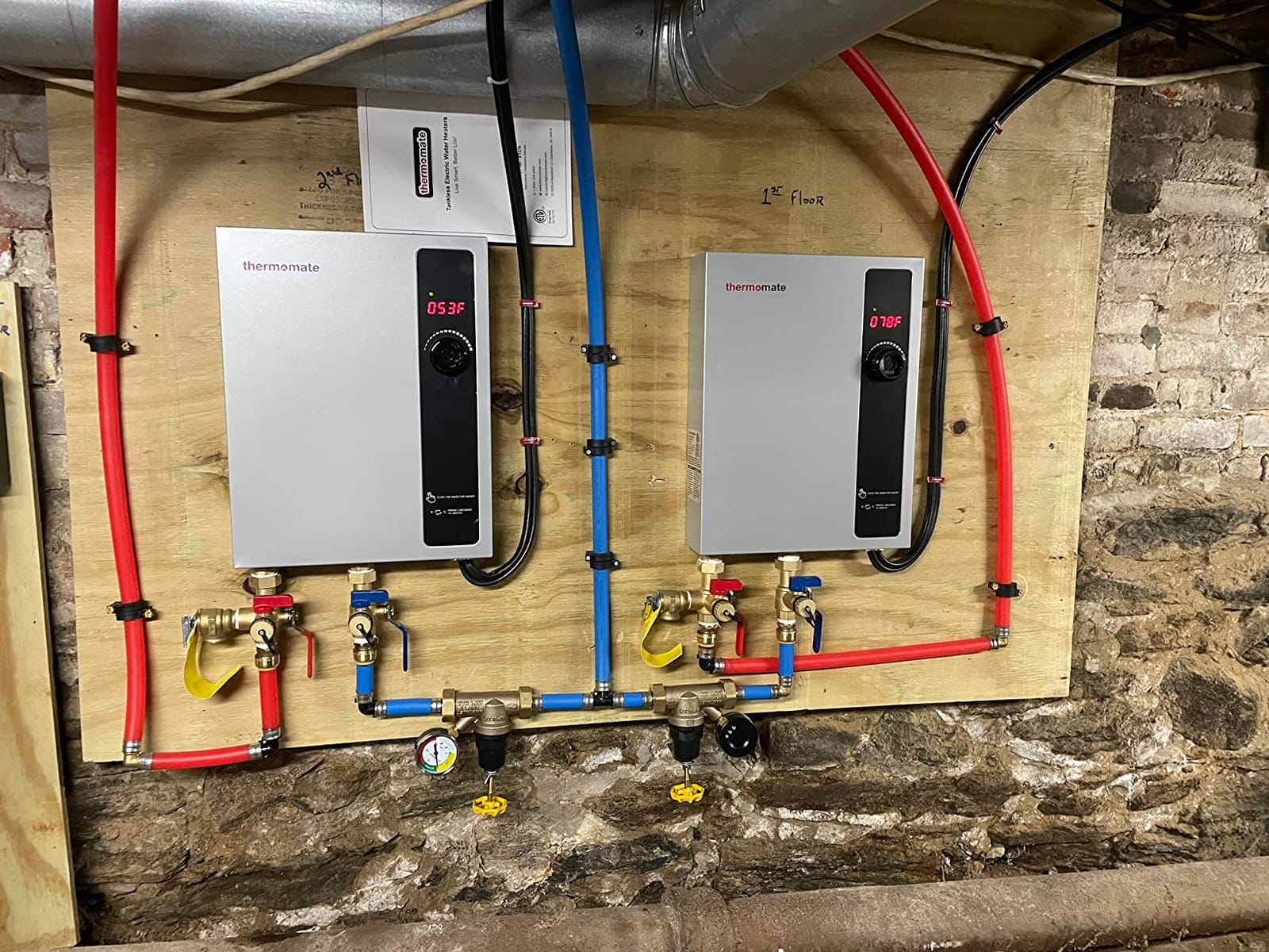 Tankless Water Heater Electric 18kW at 240 Volt, ThermoMate On Demand Instant Hot Water Heater Up to 4.4GMP, Self-Modulating Energy Saving for Residential Indoor Shower, Draw 76Amp customer photo 1