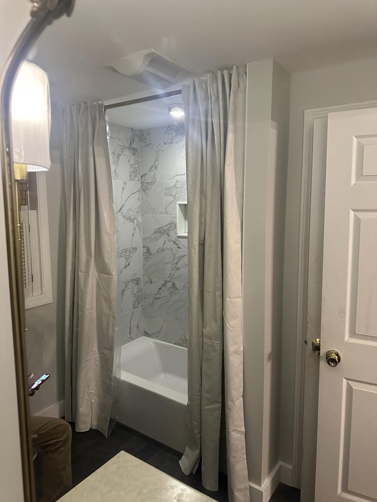 EurCross 9G Clear Shower Curtain Liner 72 x 78 inches Long with 5 Magnet Weights, Heavy Duty Weighted Premium PEVA Plastic Shower Curtain Liner for Bathroom, Without Hooks customer photo 2