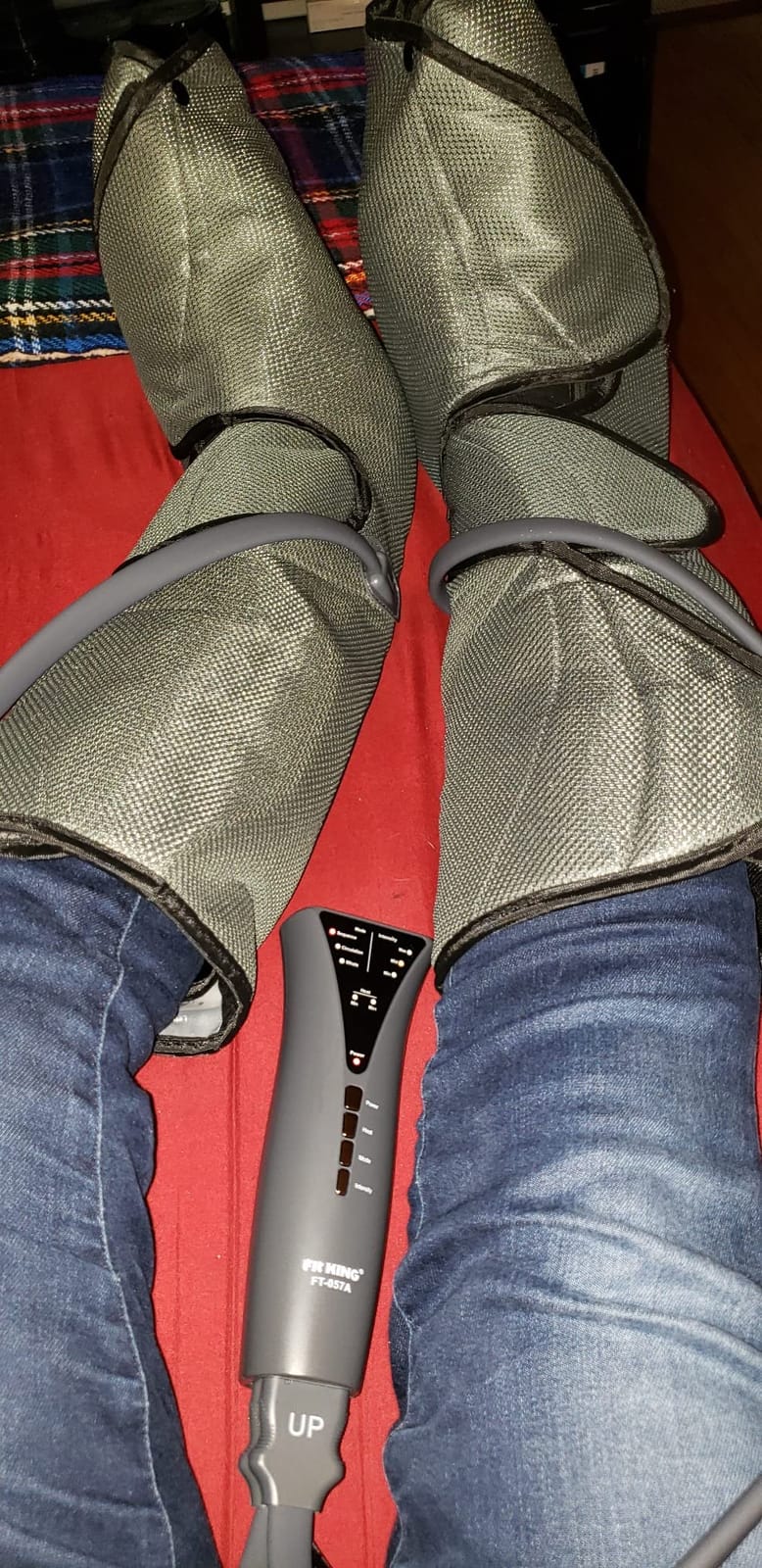 FIT KING Air Compression Leg and Foot Massager with Heat for Circulation | FSA-HSA, Adjustable Leg Wraps, Size Extensions, 3 Modes 3 Intensities, Helpful for Pain Edema RLS, Great Gift for Wife Mom customer photo 1